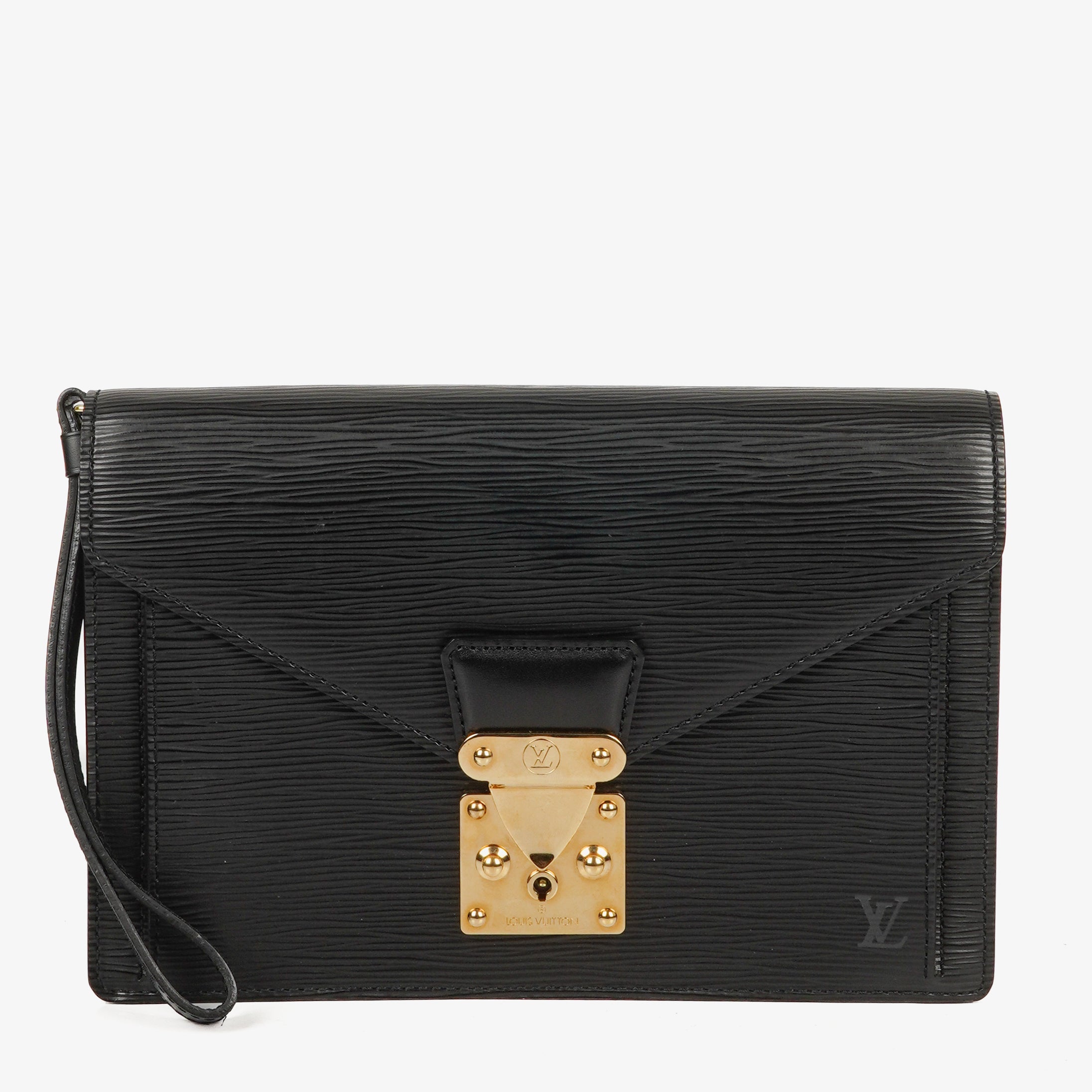 Louis Vuitton Pochette Sellier Dragonne Black Epi Clutch