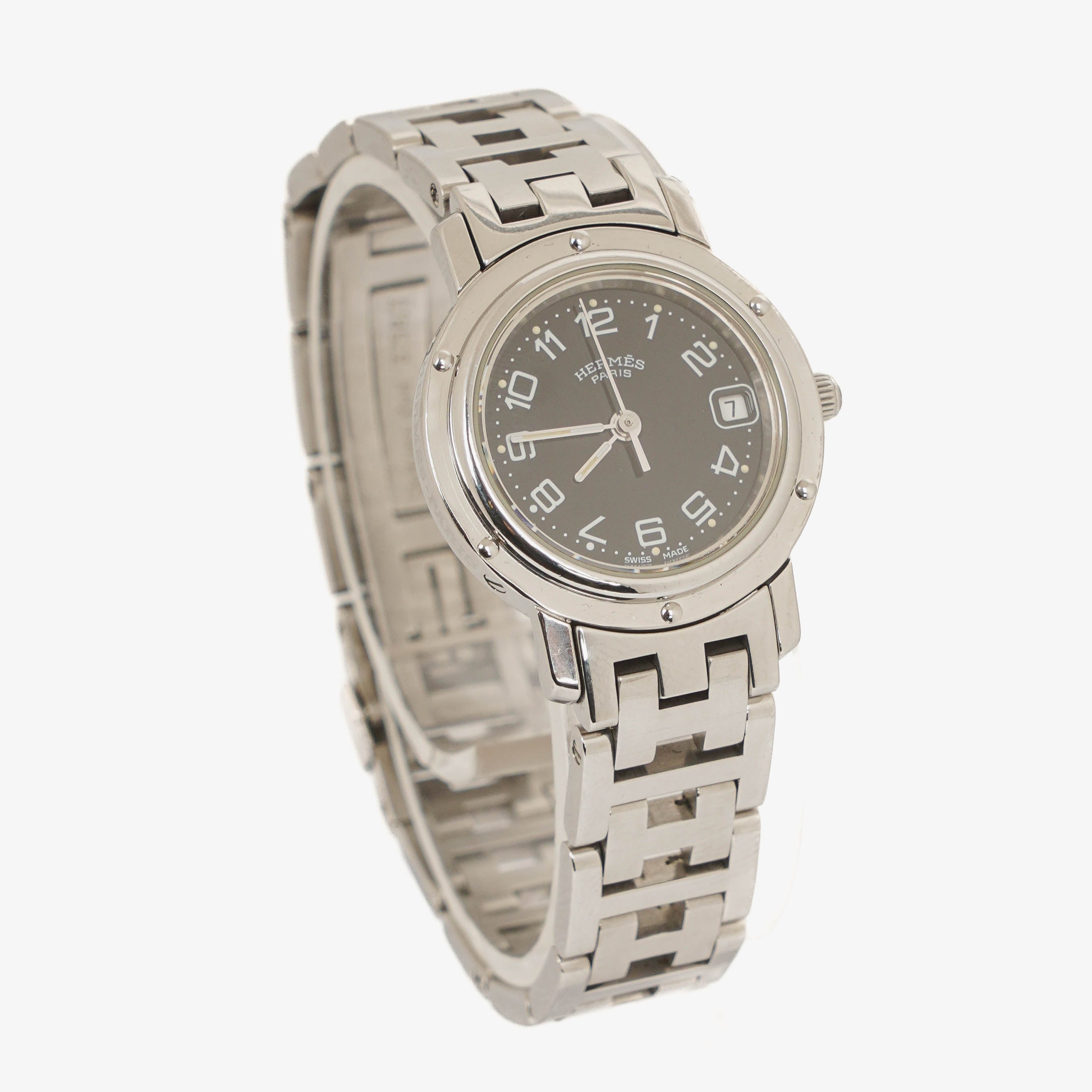 Hermes Clipper Quartz Watch Stainless Steel