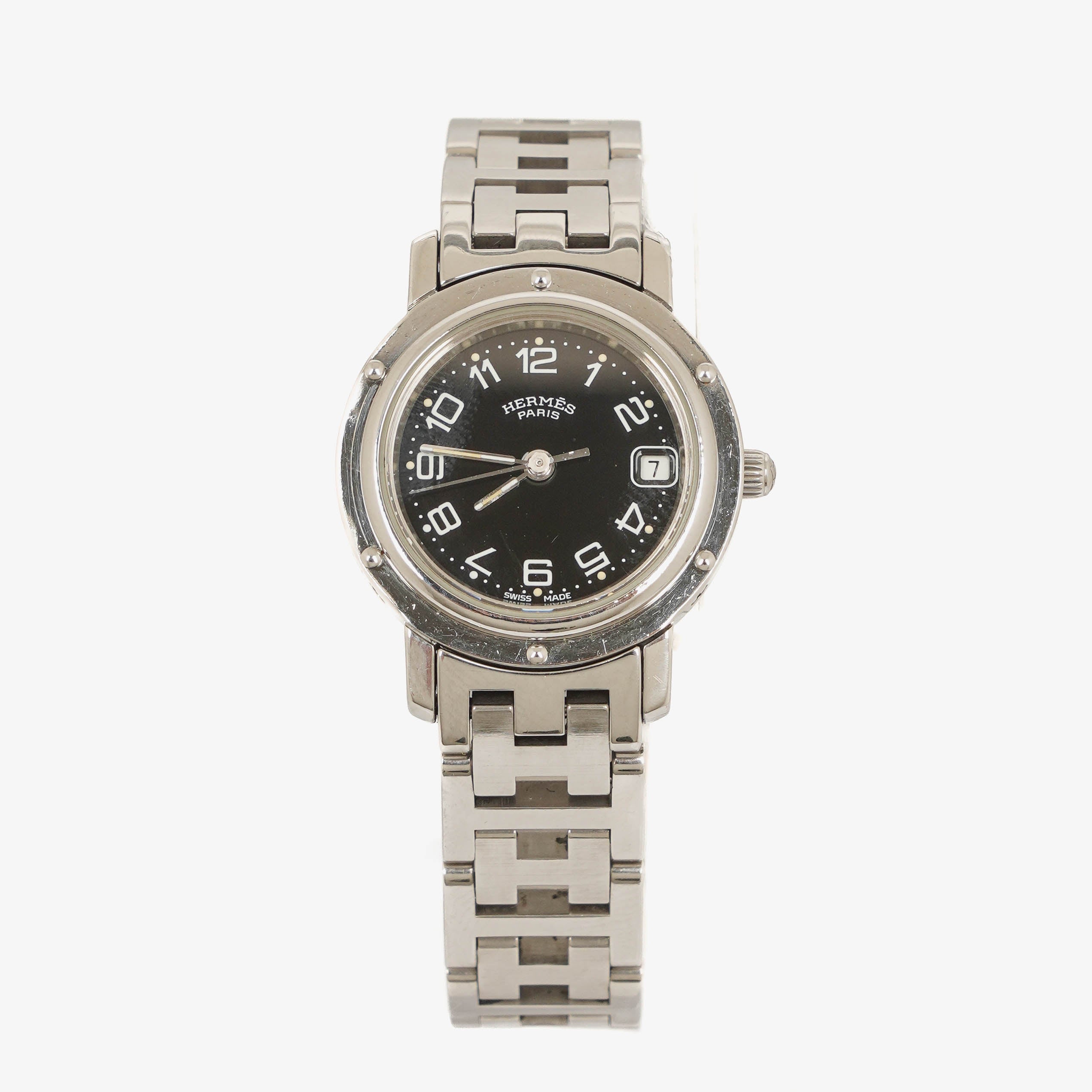Hermes Clipper Quartz Watch Stainless Steel