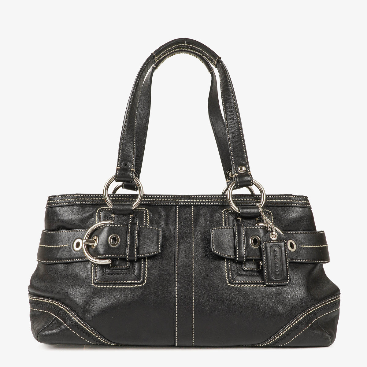 Coach Soho Black Leather Tote Bag