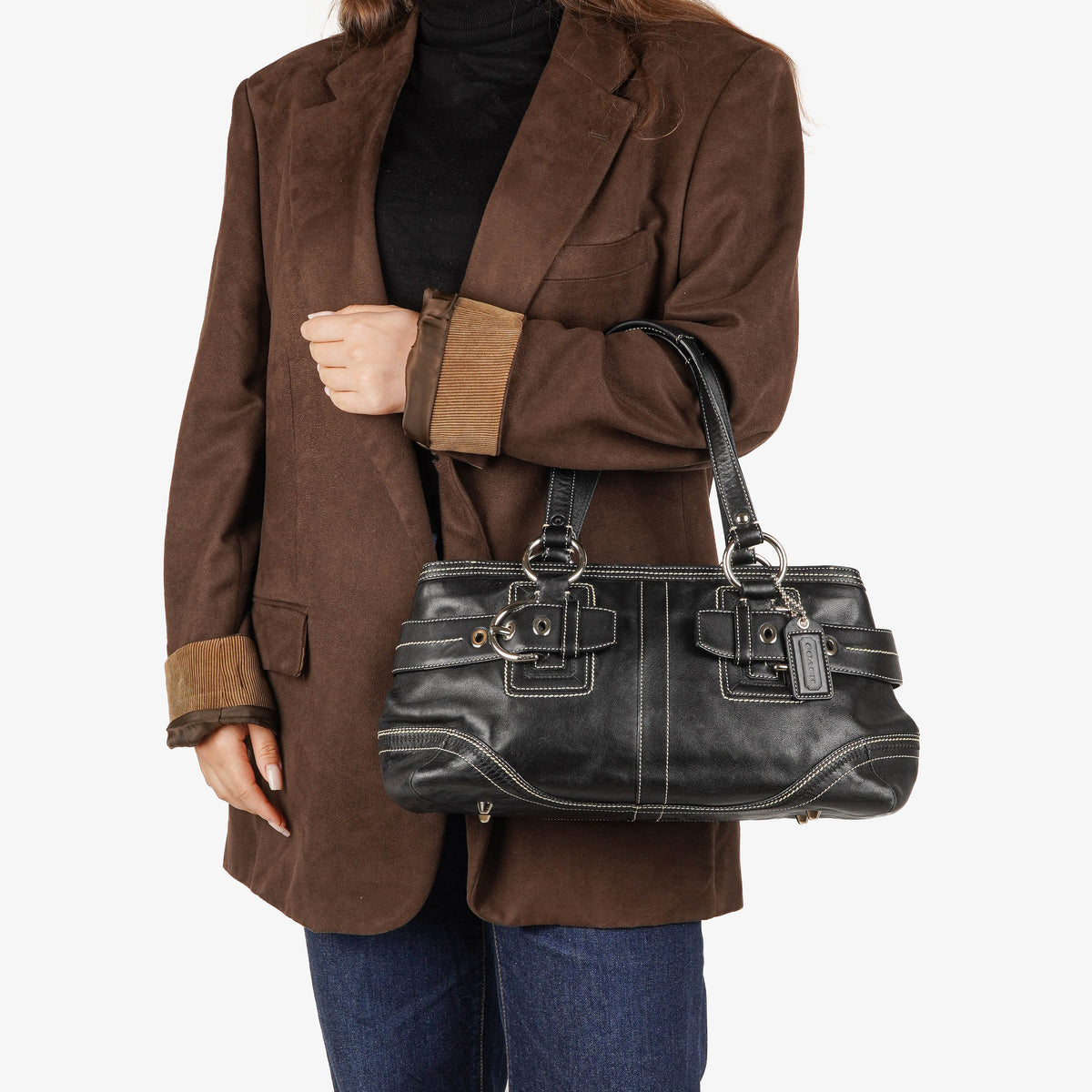 Coach Soho Black Leather Tote Bag