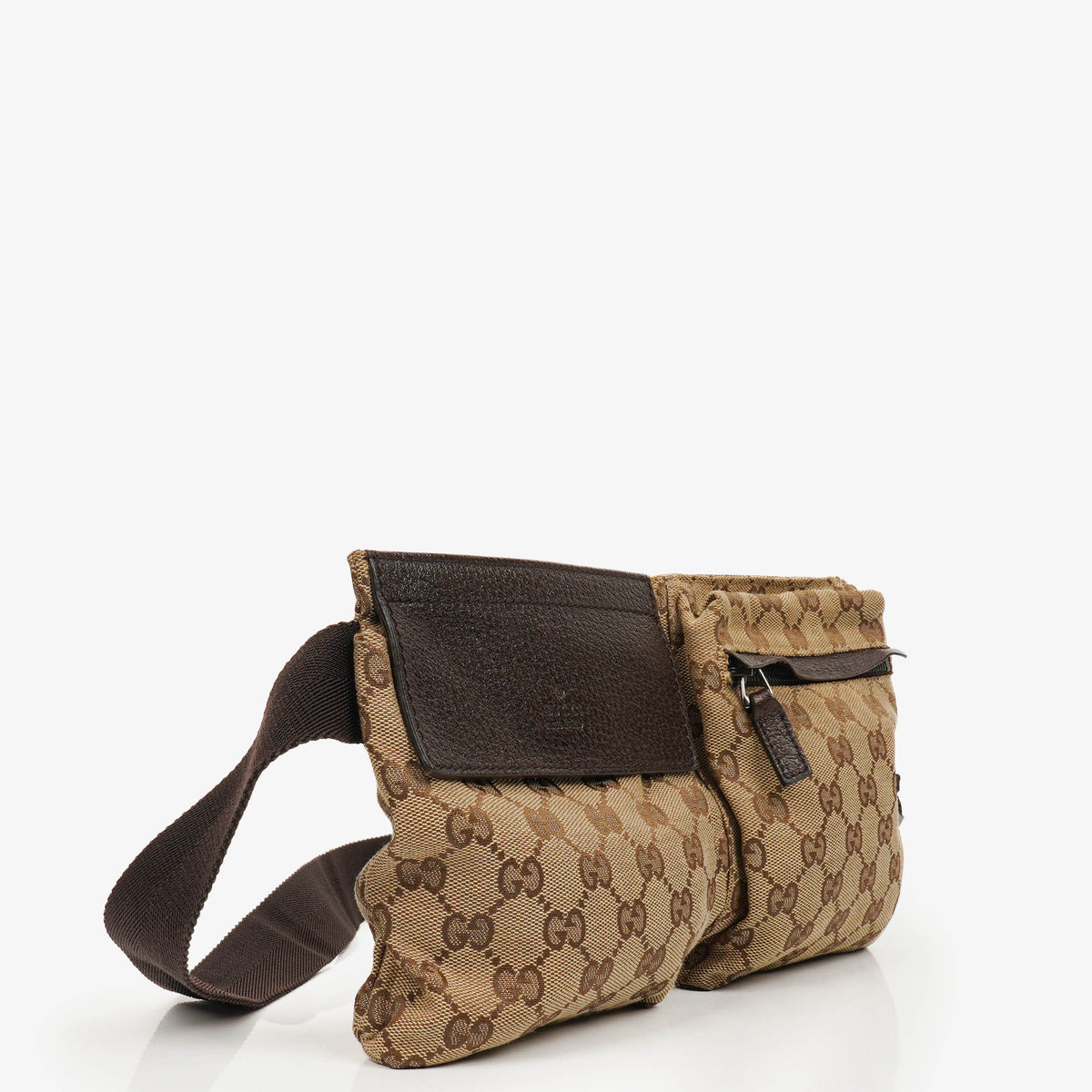 Gucci GG Beige/Brown Monogram Canvas Belt Bag
