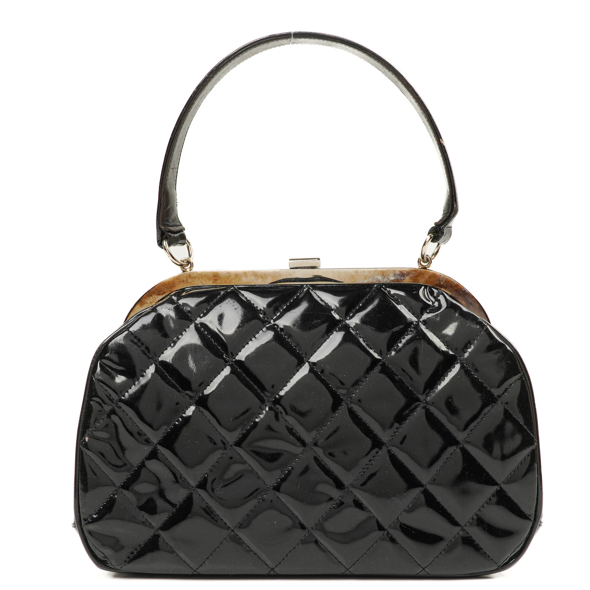 Chanel Vintage Top Handle Black Quilted Lambskin Kelly Style, 1996-1997