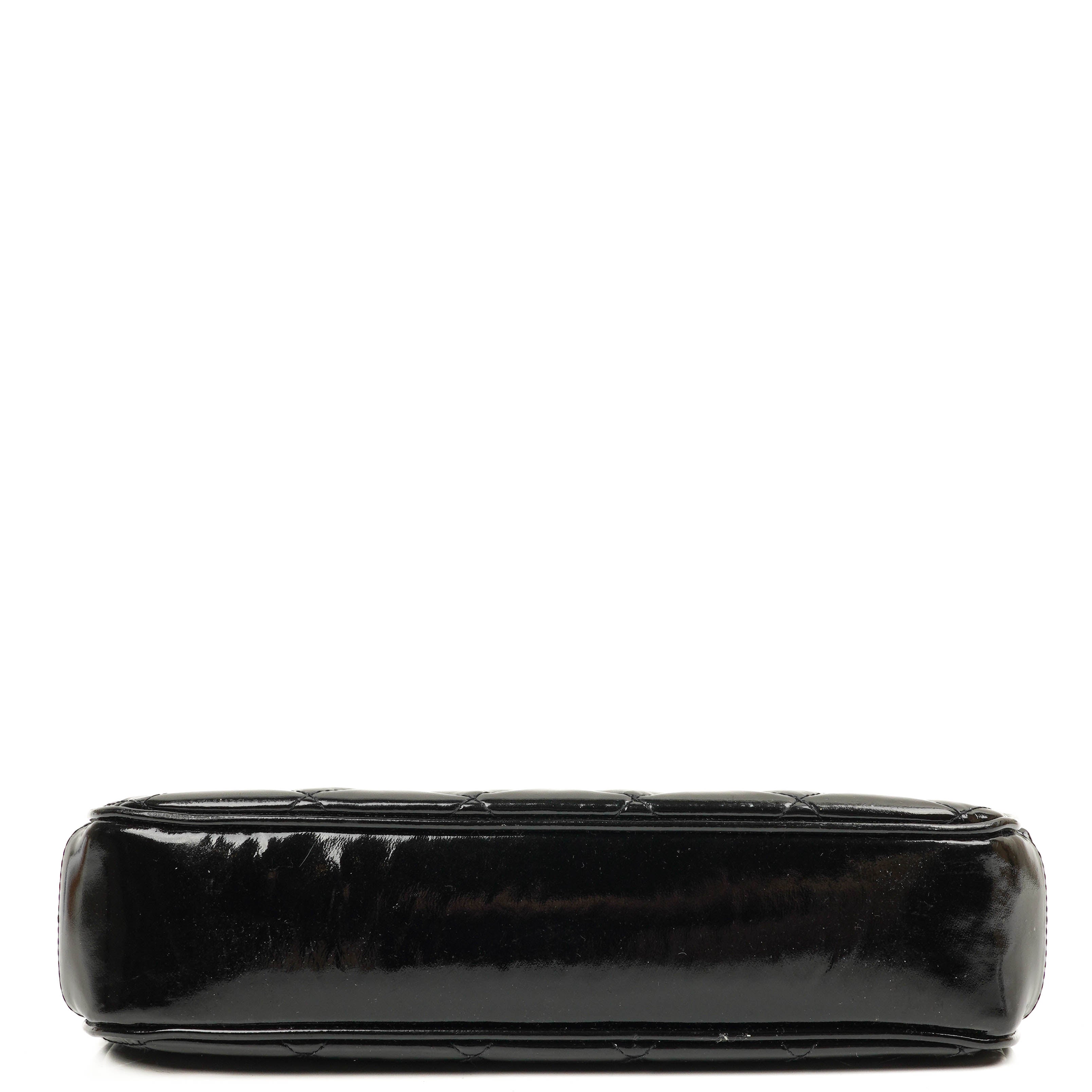 Chanel Vintage Top Handle Schwarzes Gestepptes Lammleder Kelly Stil, 1996-1997