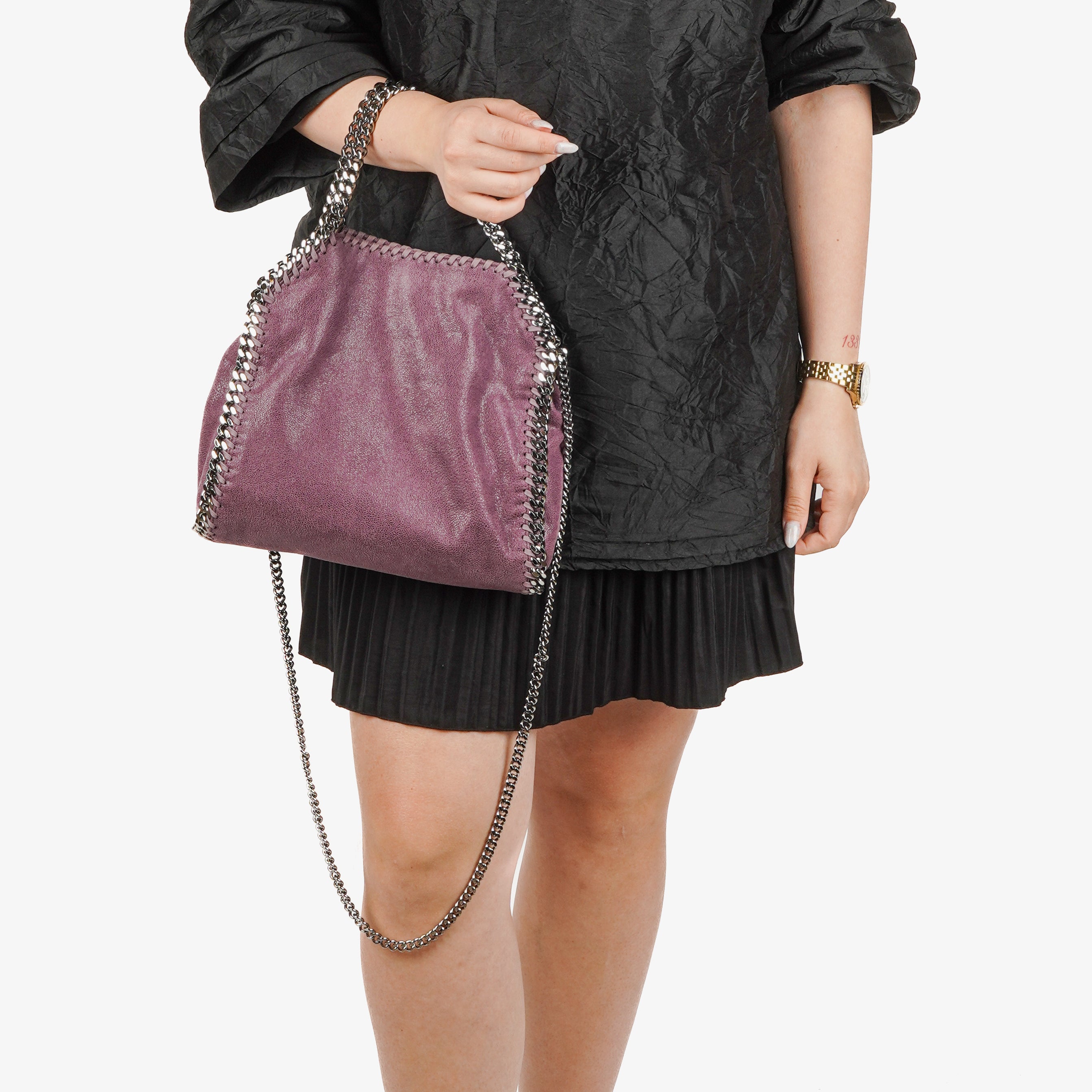 Stella McCartney Falabella Amethist Tote Vegan Shaggy Deer