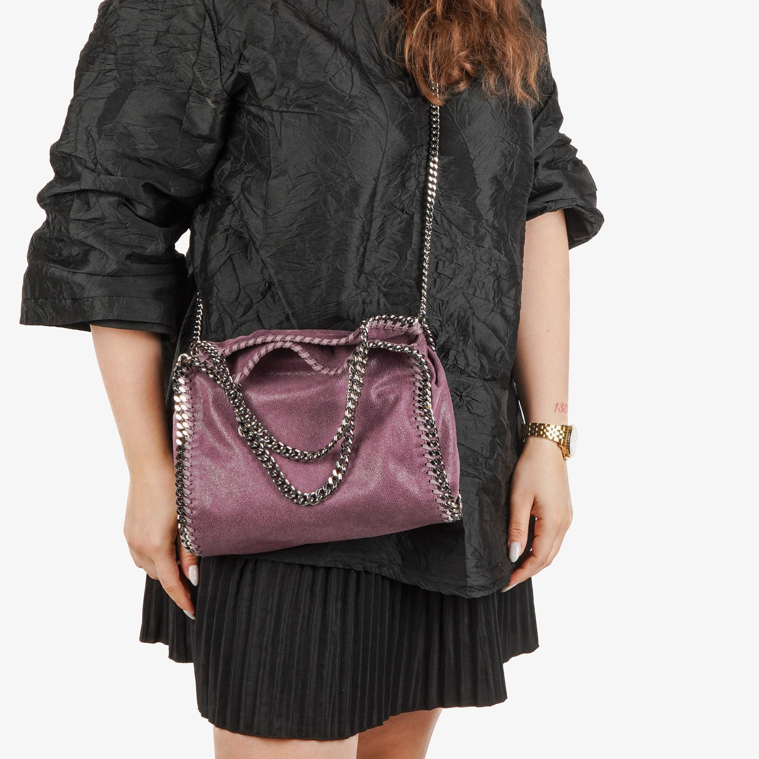 Stella McCartney Falabella Amethist Tote Vegan Shaggy Deer