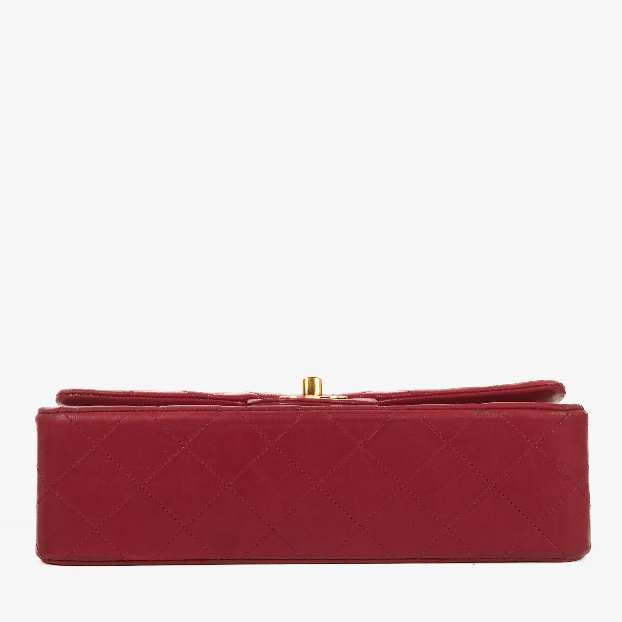 Chanel Small Classic Double Flap Bag Red Quilted Lambskin With 24K Gold-Plated Hardware