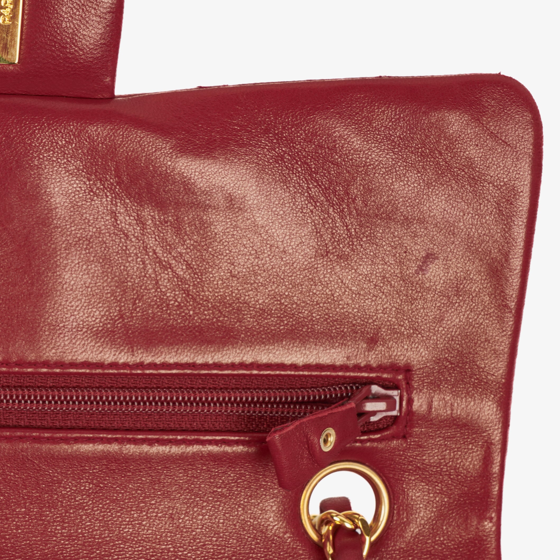 Chanel Small Classic Double Flap Bag Red Quilted Lambskin With 24K Gold-Plated Hardware