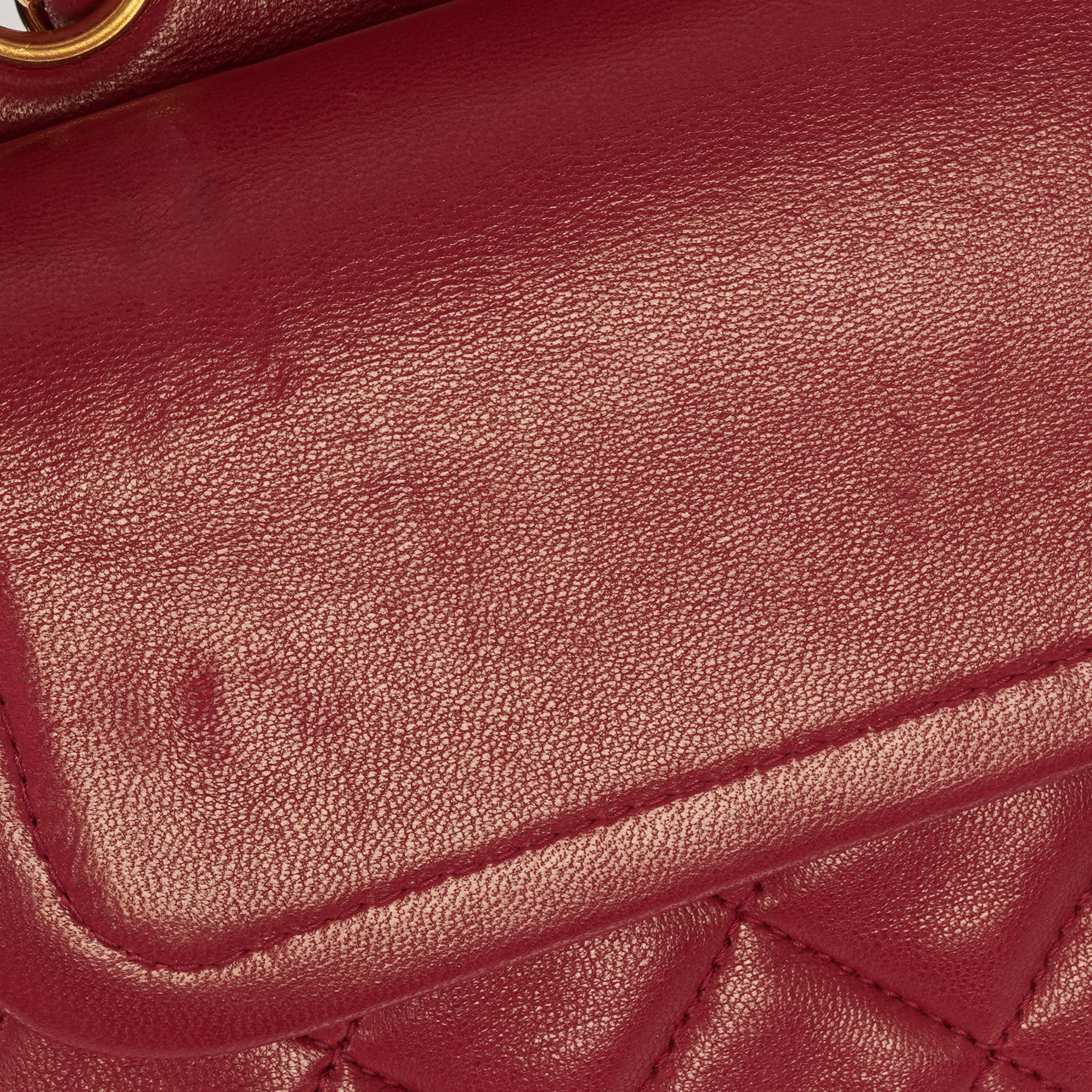 Chanel Small Classic Double Flap Bag Red Quilted Lambskin With 24K Gold-Plated Hardware