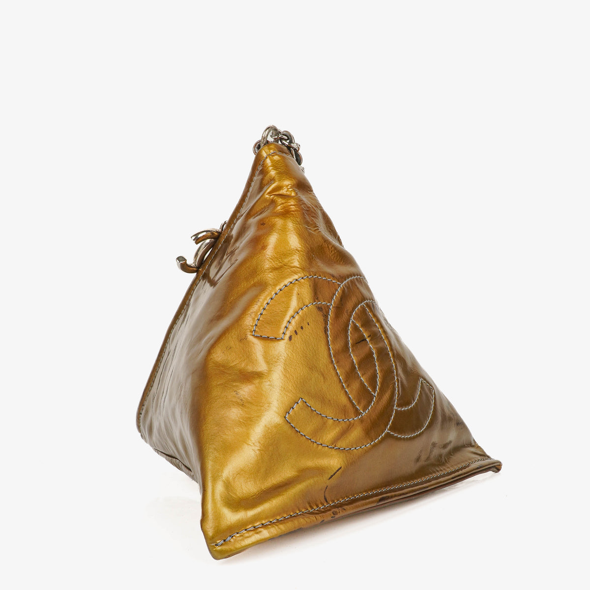 Chanel Small Bonbons Wristlet Yellow Patent Bag
