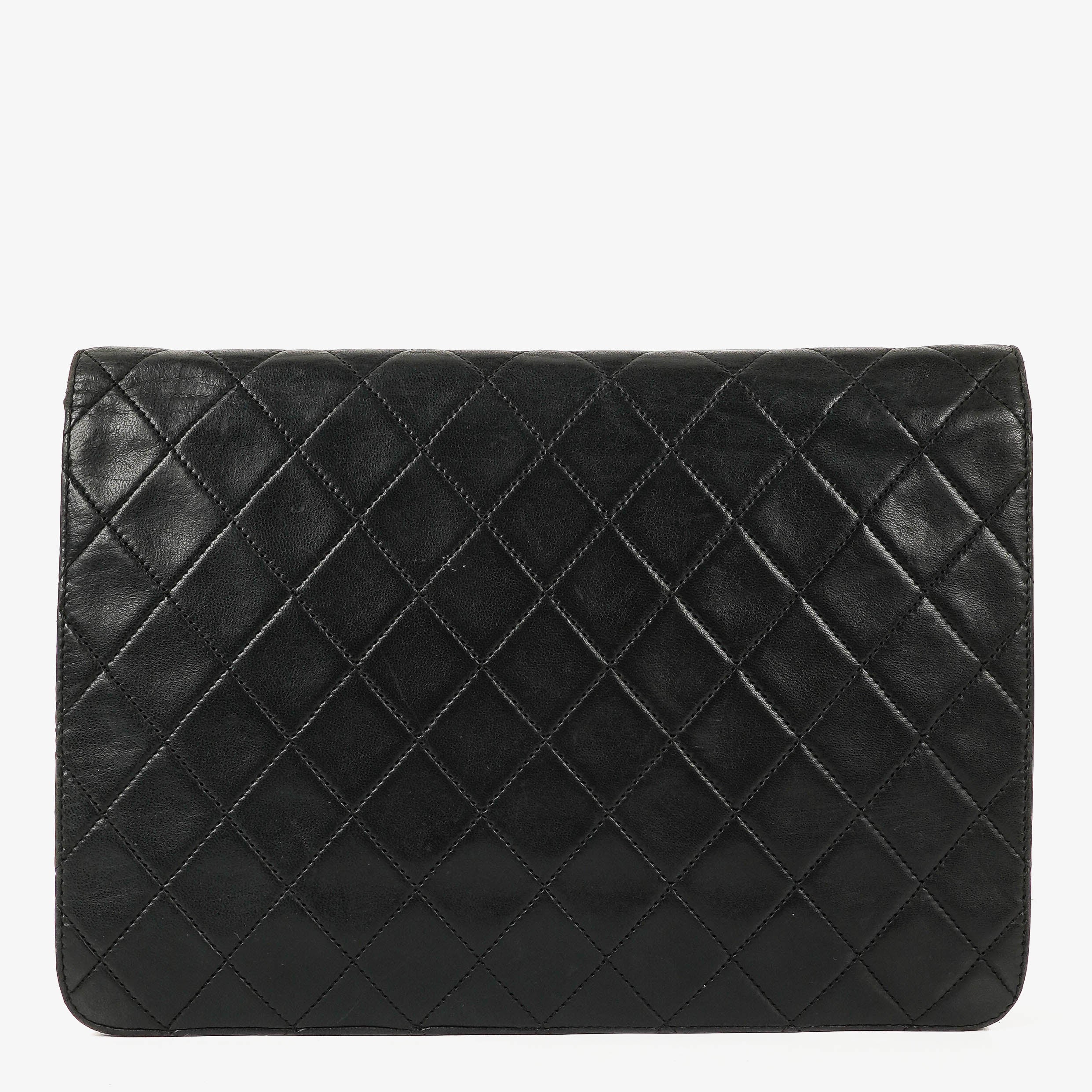 Chanel Medium Classic Single Flap Bag Black Quilted Lambskin With 24K Gold-Plated Hardware