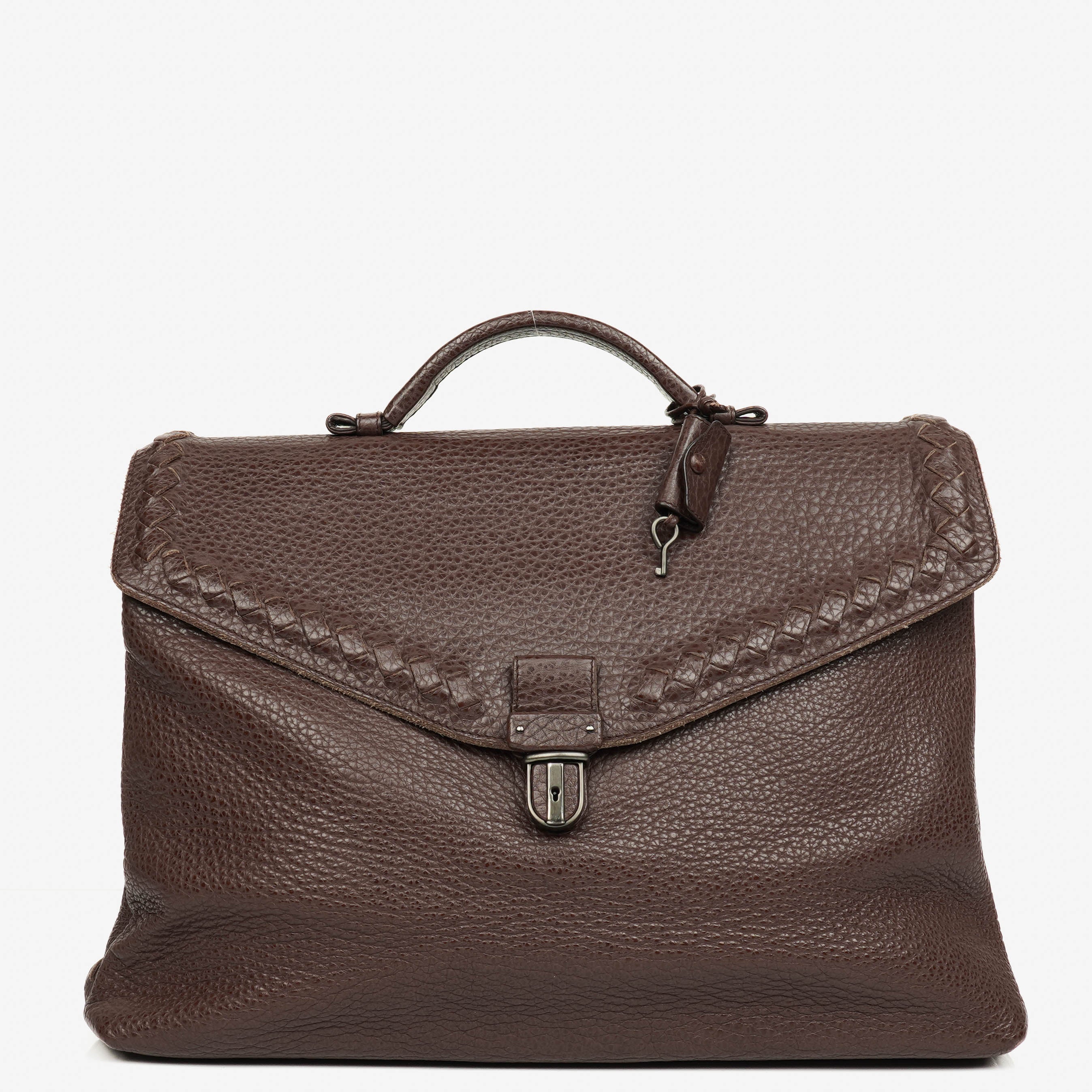 Bottega Veneta Grained Leather Briefcase Bag
