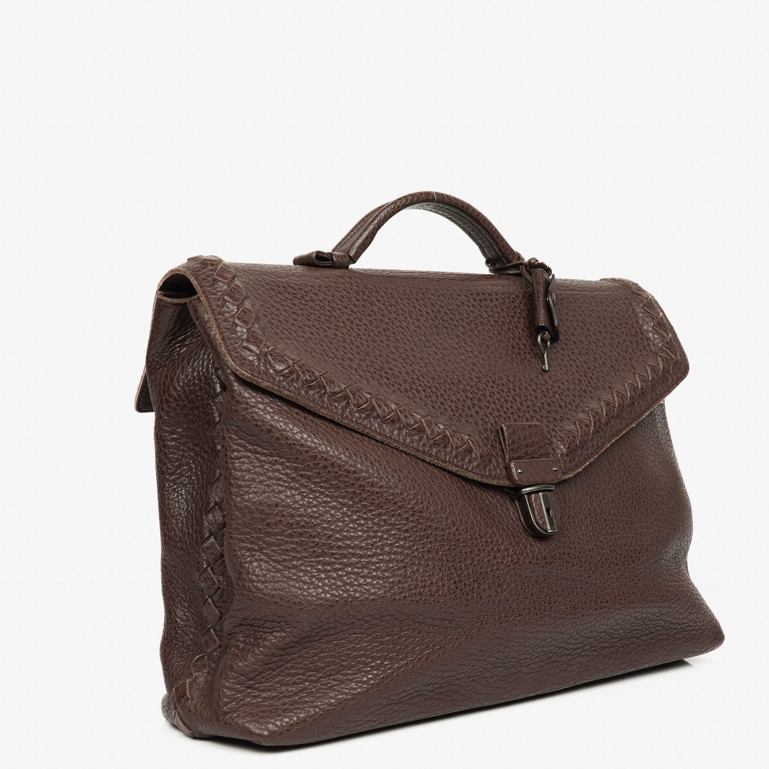 Bottega Veneta Grained Leather Briefcase Bag