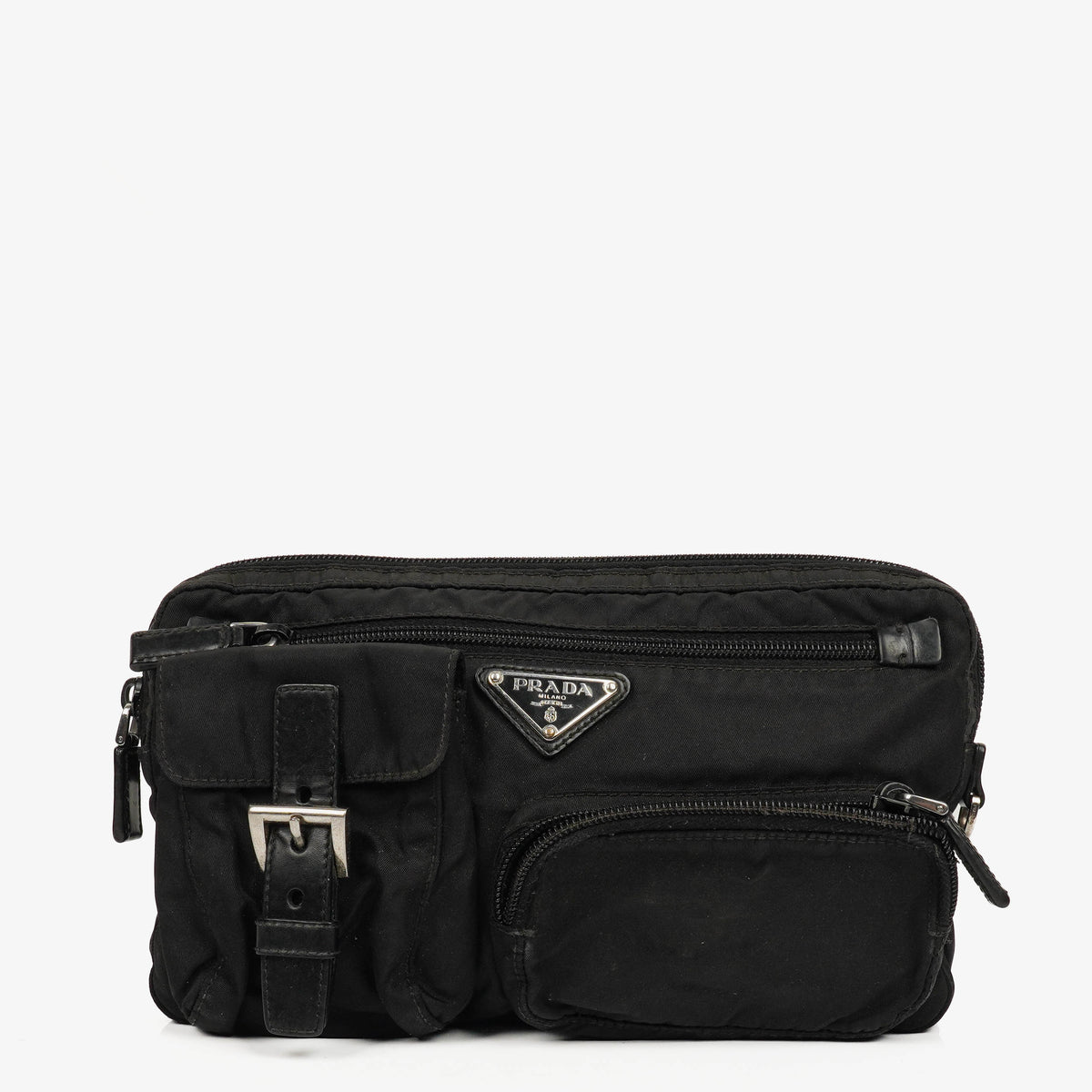 Prada Black Tessuto Nylon Belt Bag