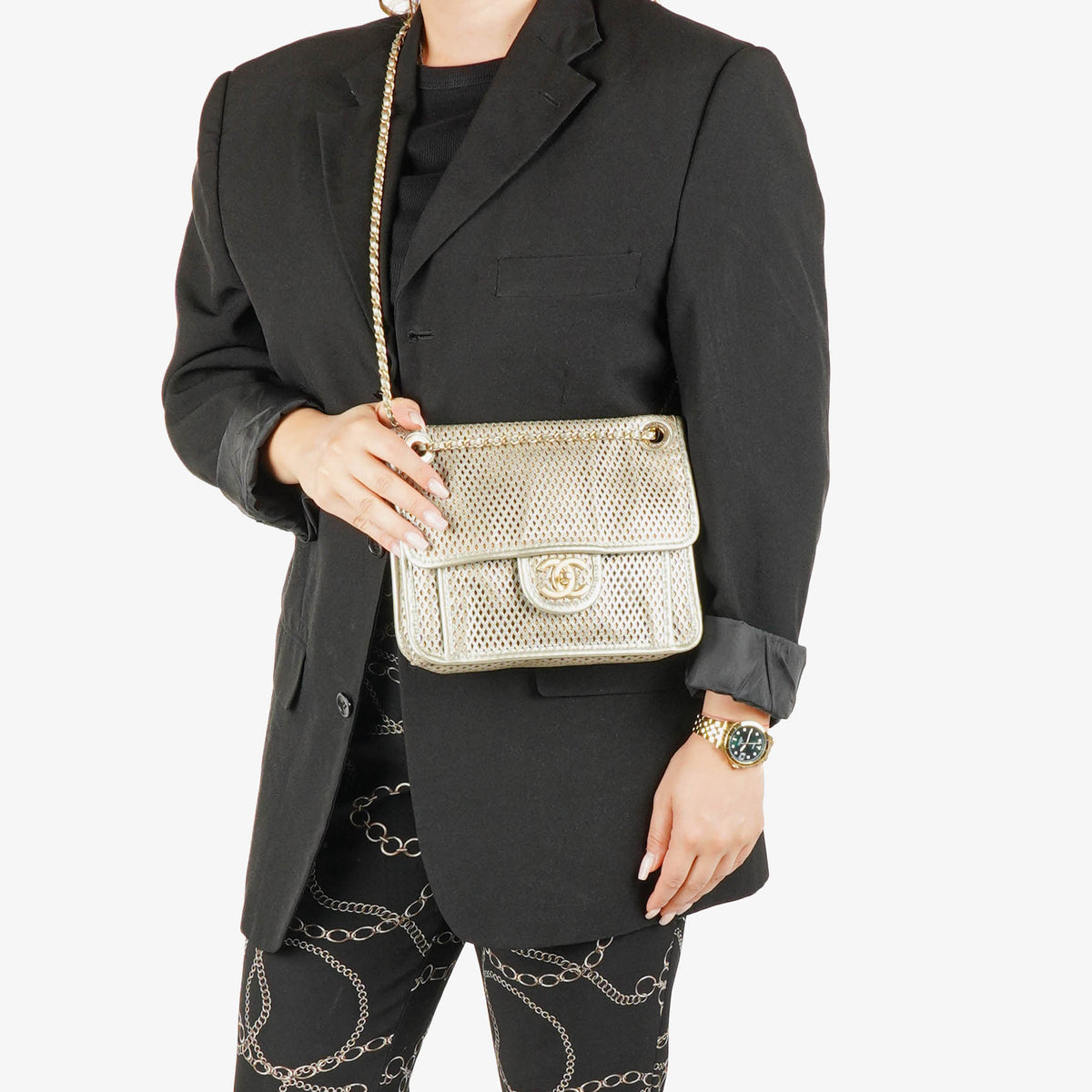 Chanel Metallic Small Up In The Air Flap Bag