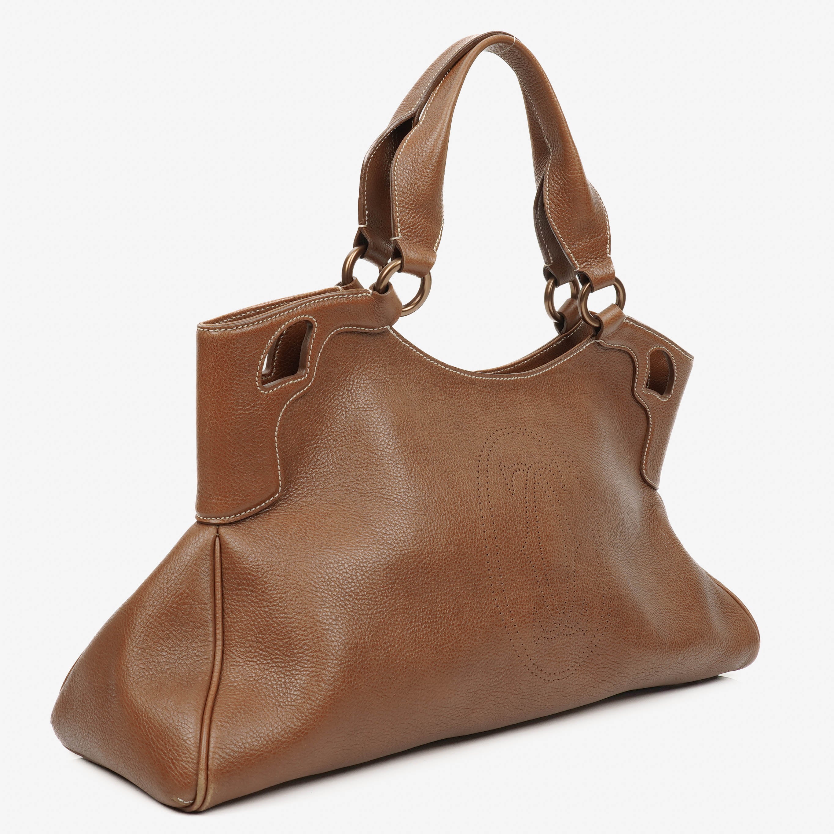 Cartier Marcello de Cartier Brown Leather Handle Bag