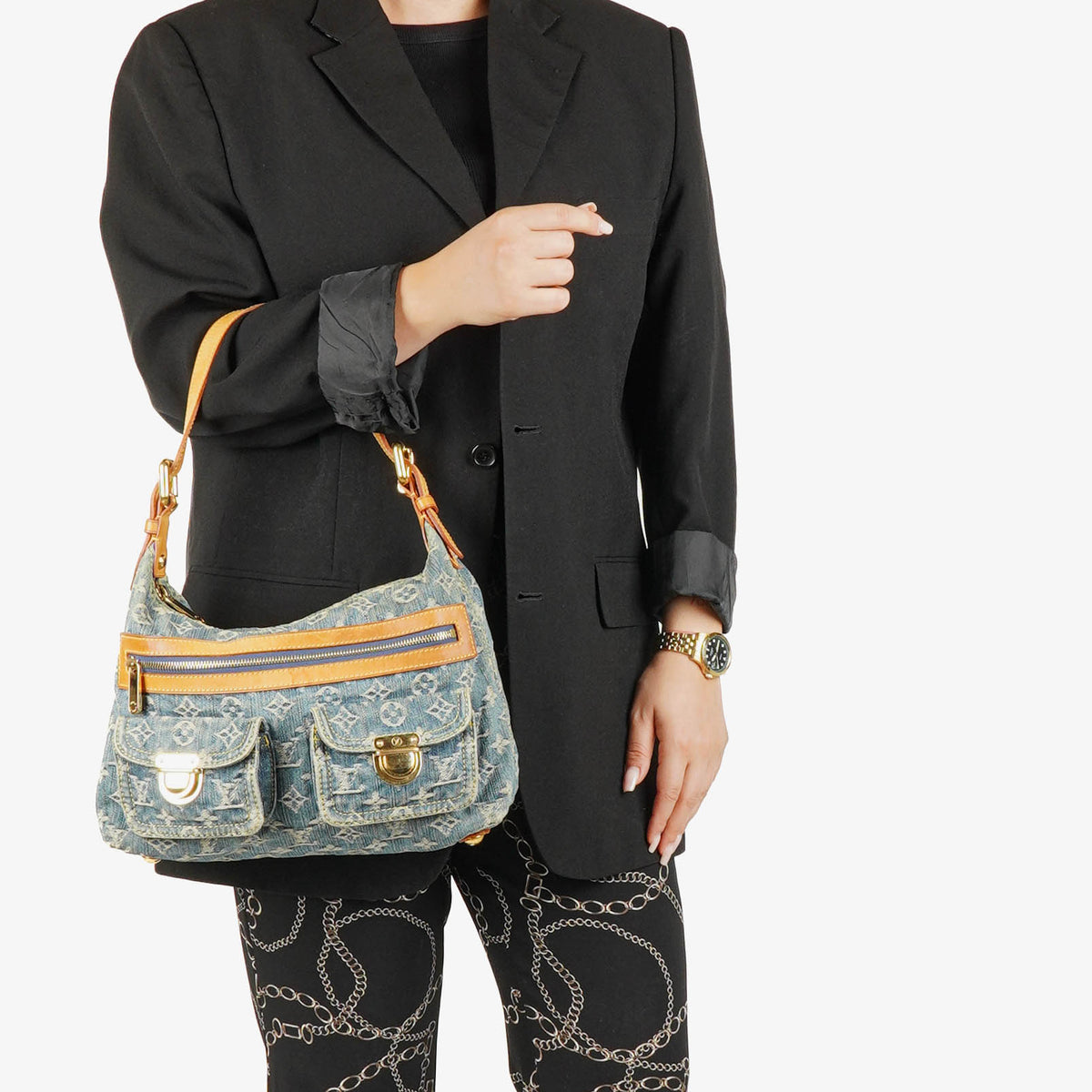Louis Vuitton Baggy PM Monogram Denim Shoulder Bag