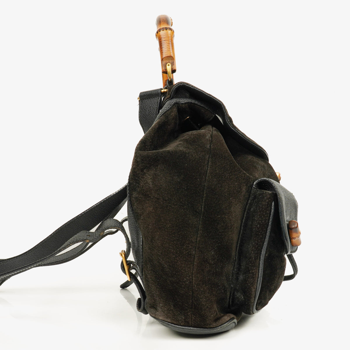 Gucci Vintage Suede and Bamboo Backpack