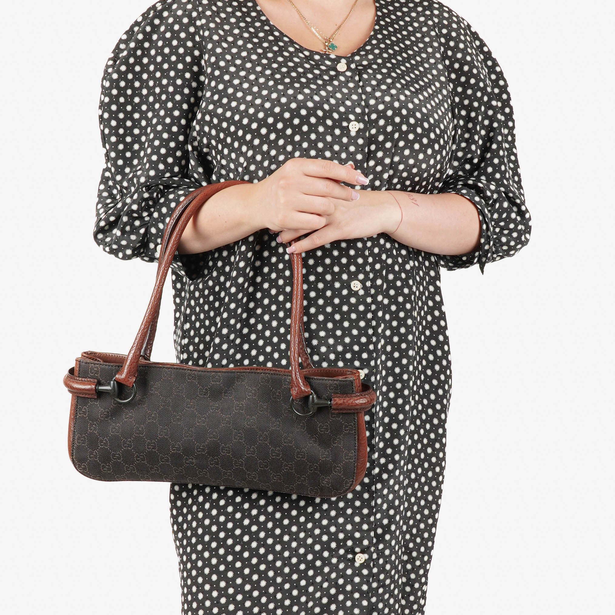 Gucci Brown GG Monogram Canvas Hobo Shoulder Bag