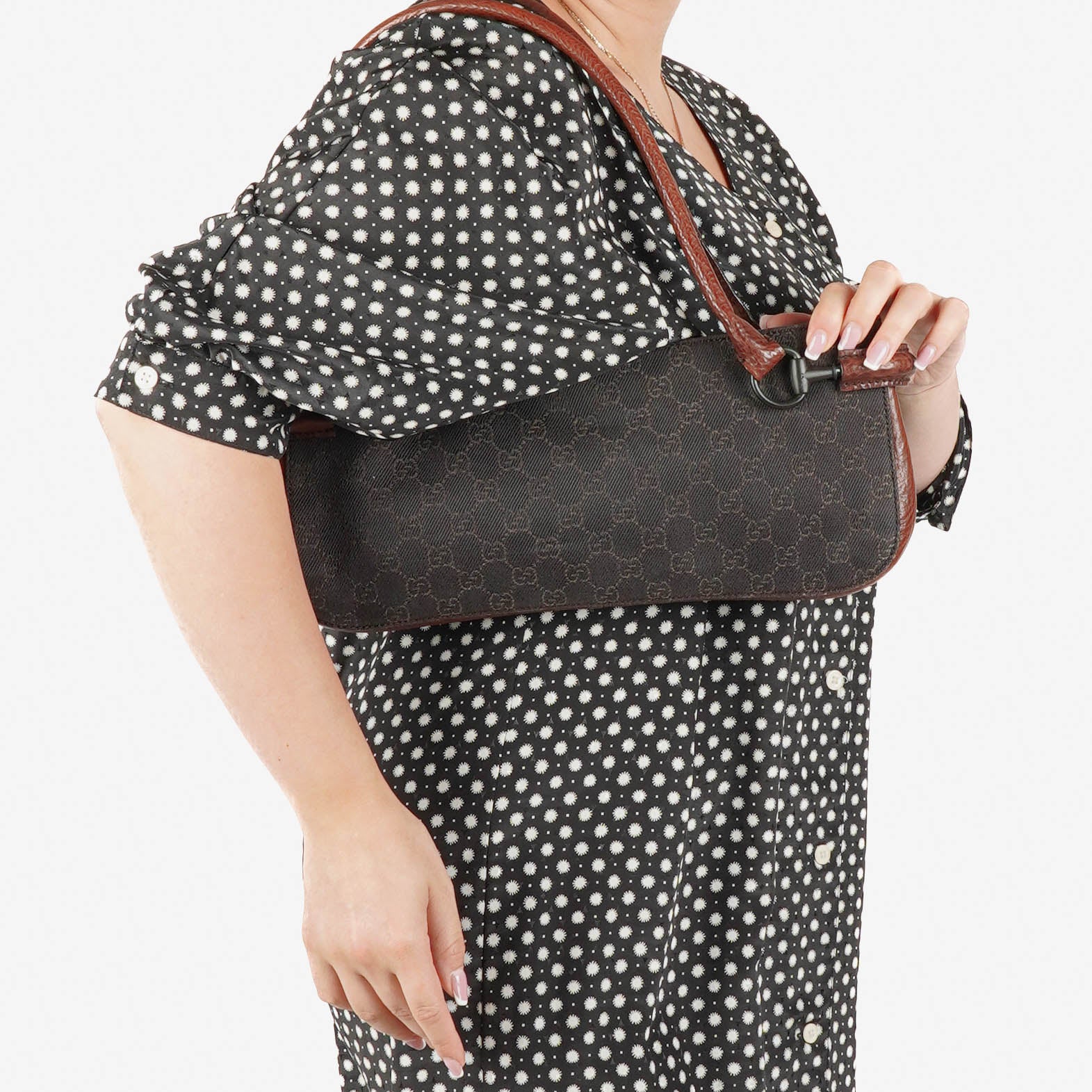 Gucci Brown GG Monogram Canvas Hobo Shoulder Bag