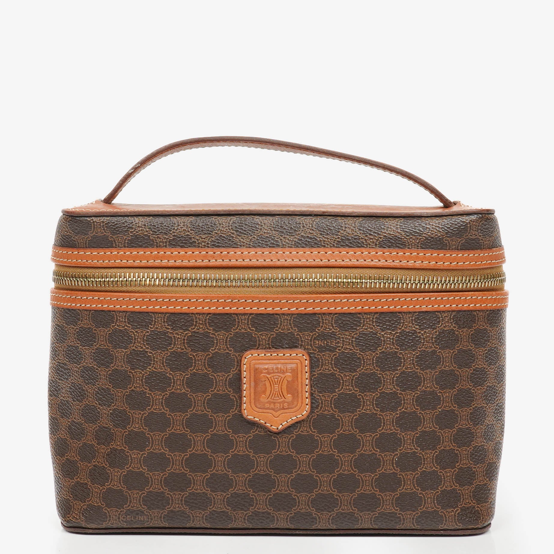 Celine Brown Macadam Vanity Handbag