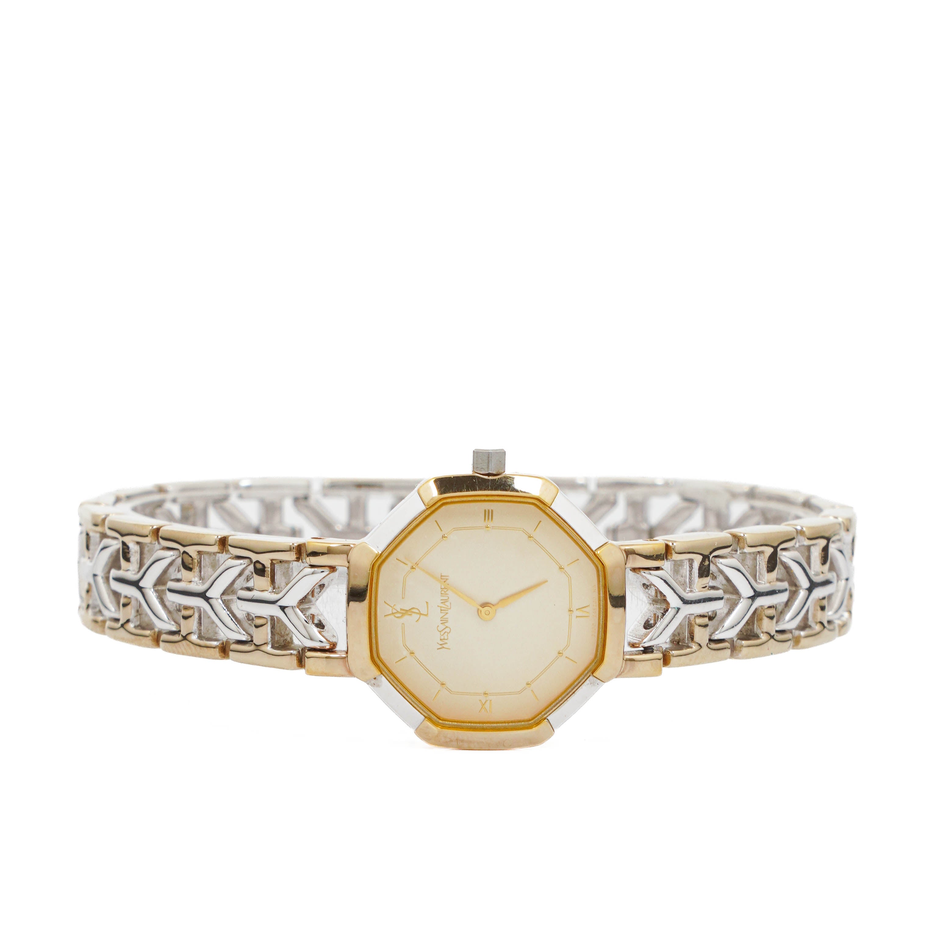 Yves Saint Laurent Octagon Two-Tone Stainless Steel Watch