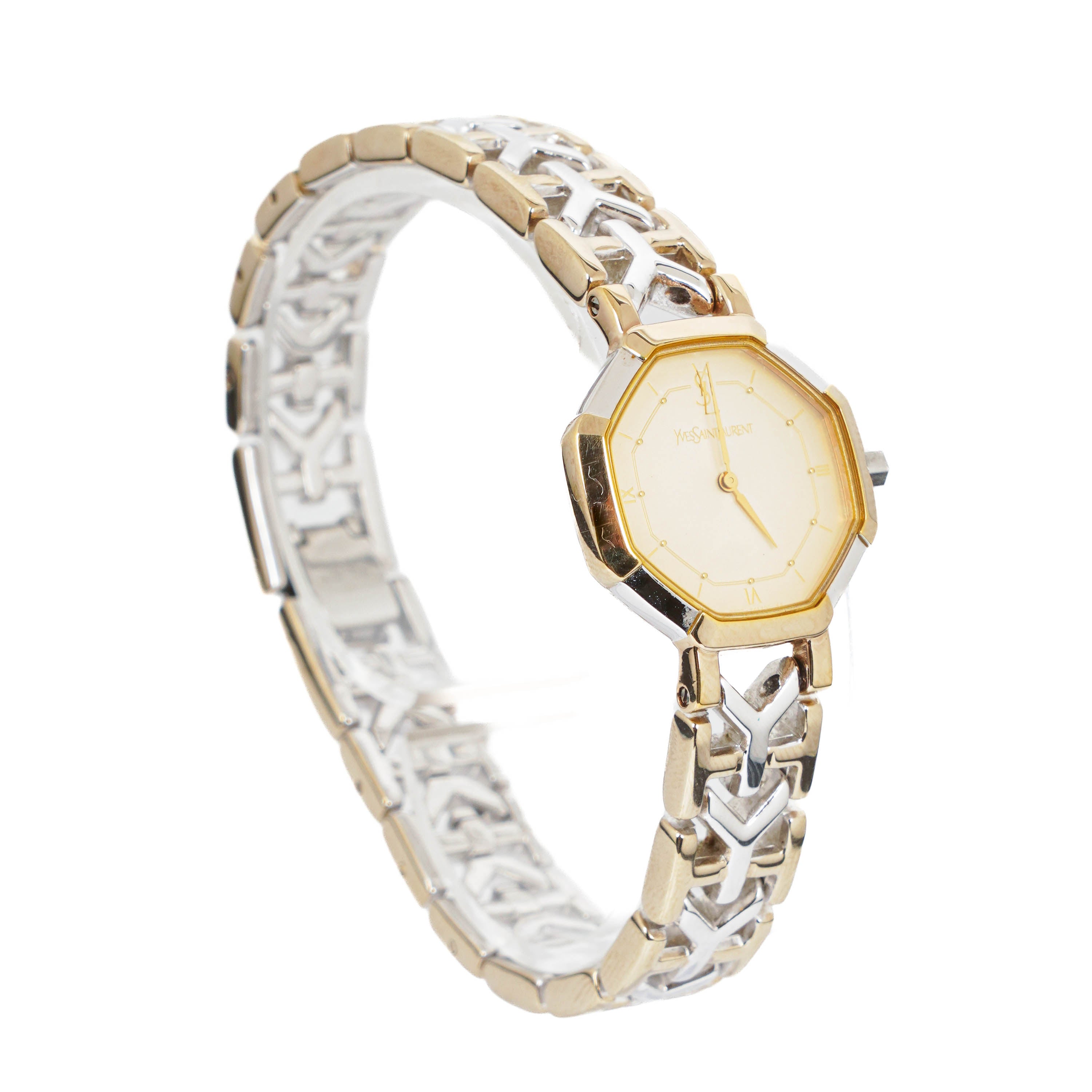 Yves Saint Laurent Octagon Two-Tone Stainless Steel Watch