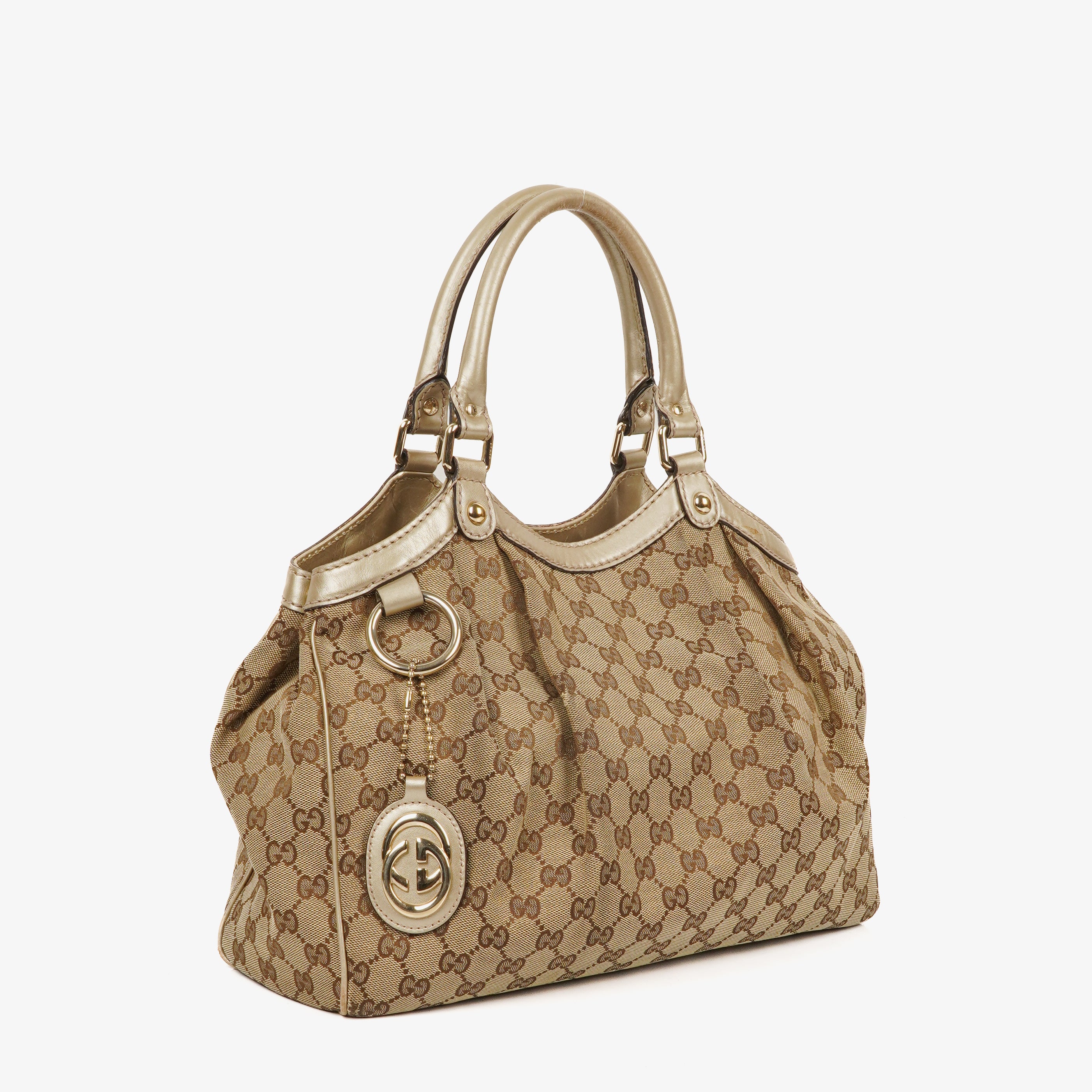 Gucci GG Canvas/Leather Sukey Medium Tote Bag