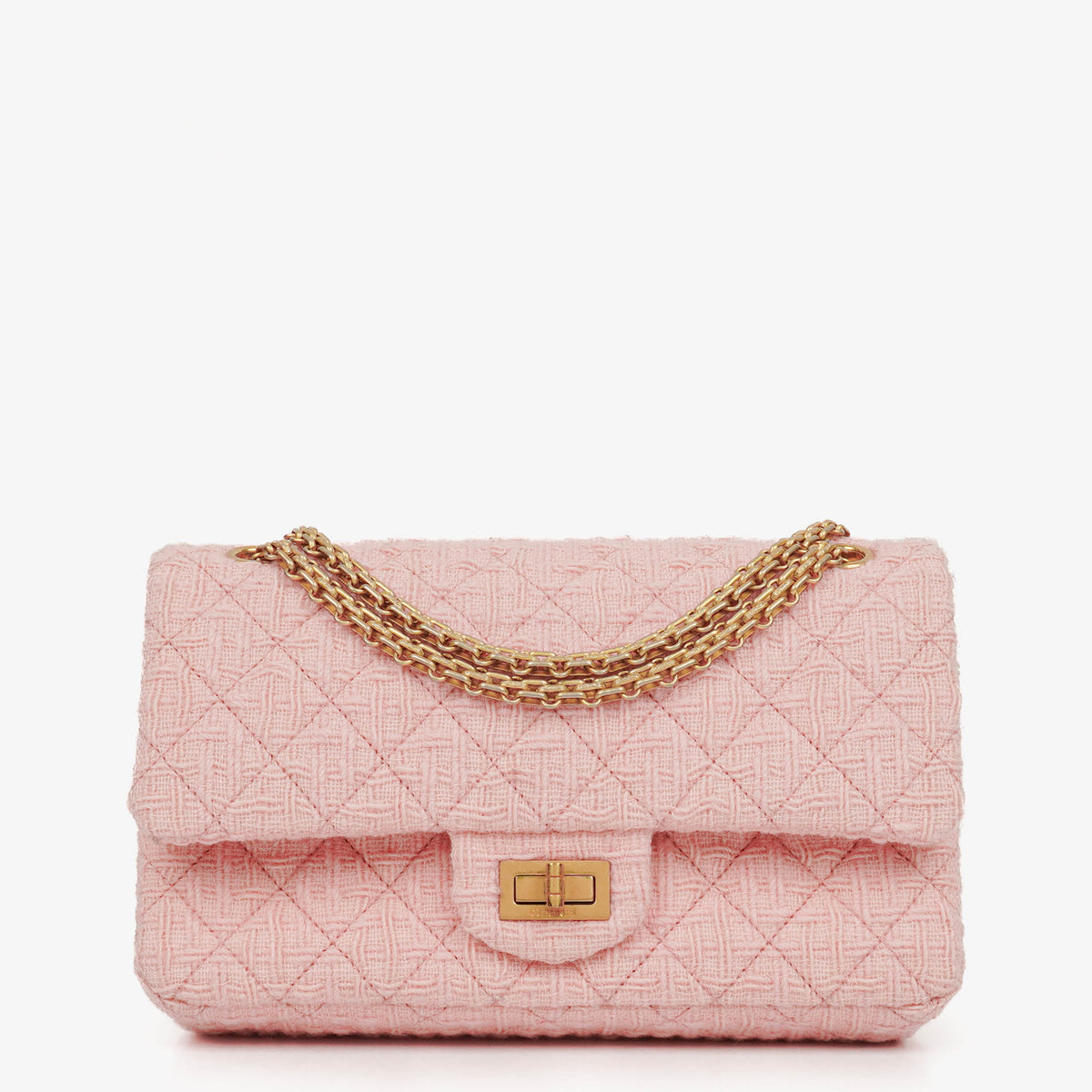 Chanel Light Pink 2.55 Reissue Quilted Tweed Flap Bag