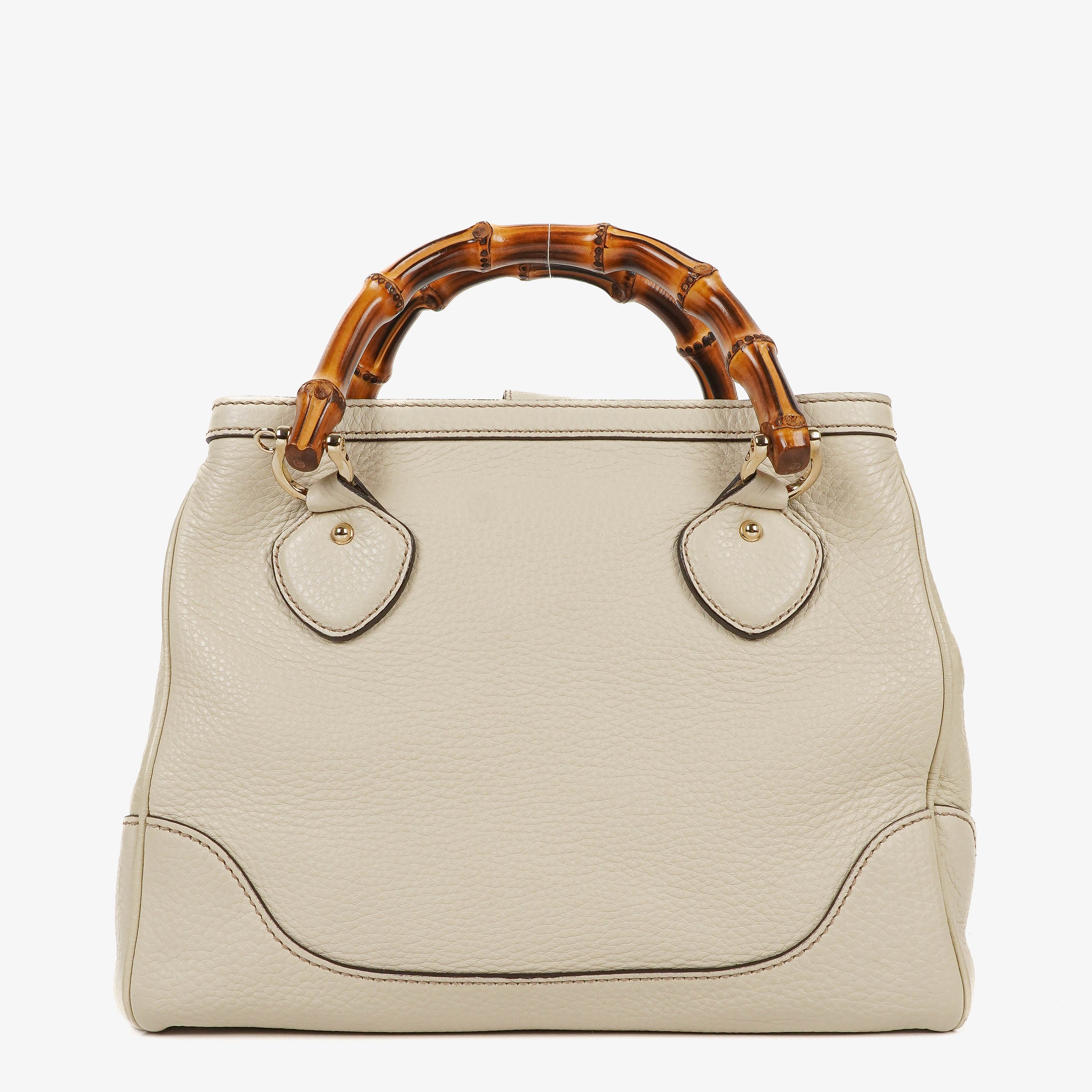 Gucci Diana Bamboo Top Handle Neutral Leather Tote Bag 
