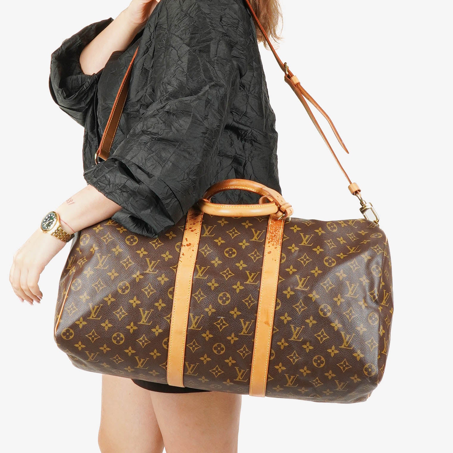 Louis Vuitton Keepall 50 Bandouliere Monogram Canvas Travel Bag