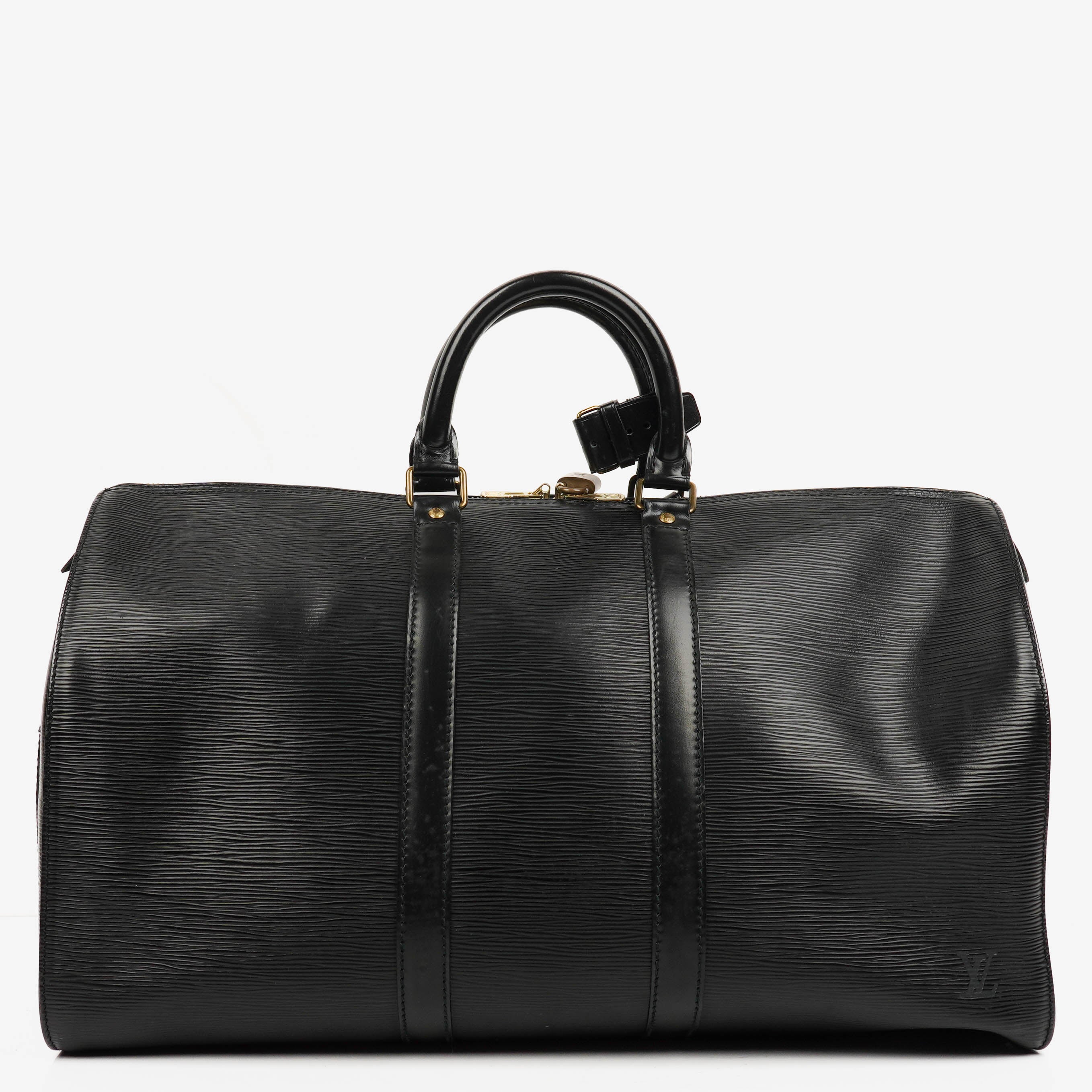 Louis Vuitton Keepall 45 Black EPI Leather Travel Bag