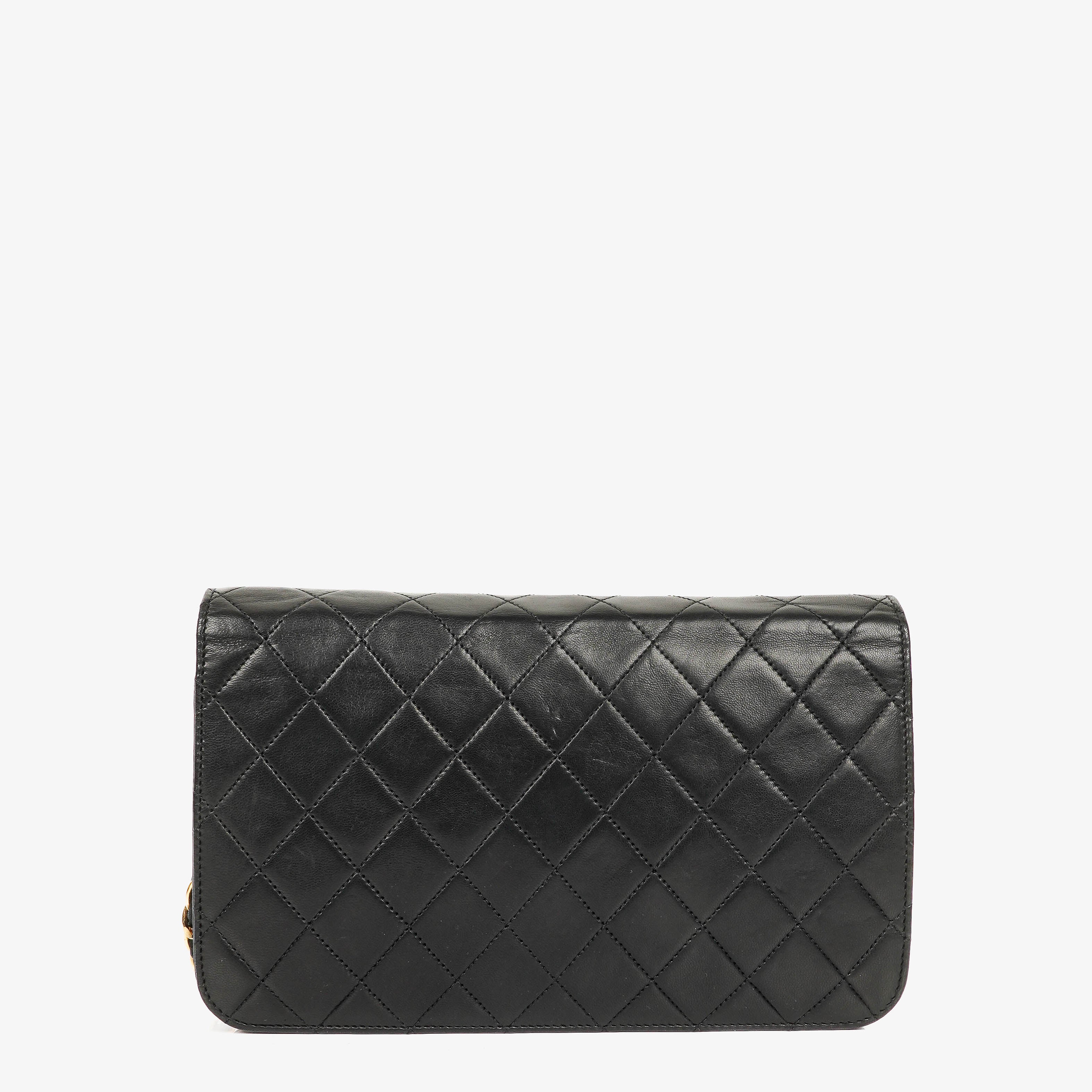Chanel Classic Full Flap Bag Black Quilted Lambskin 24K Gold-Plated Hardware