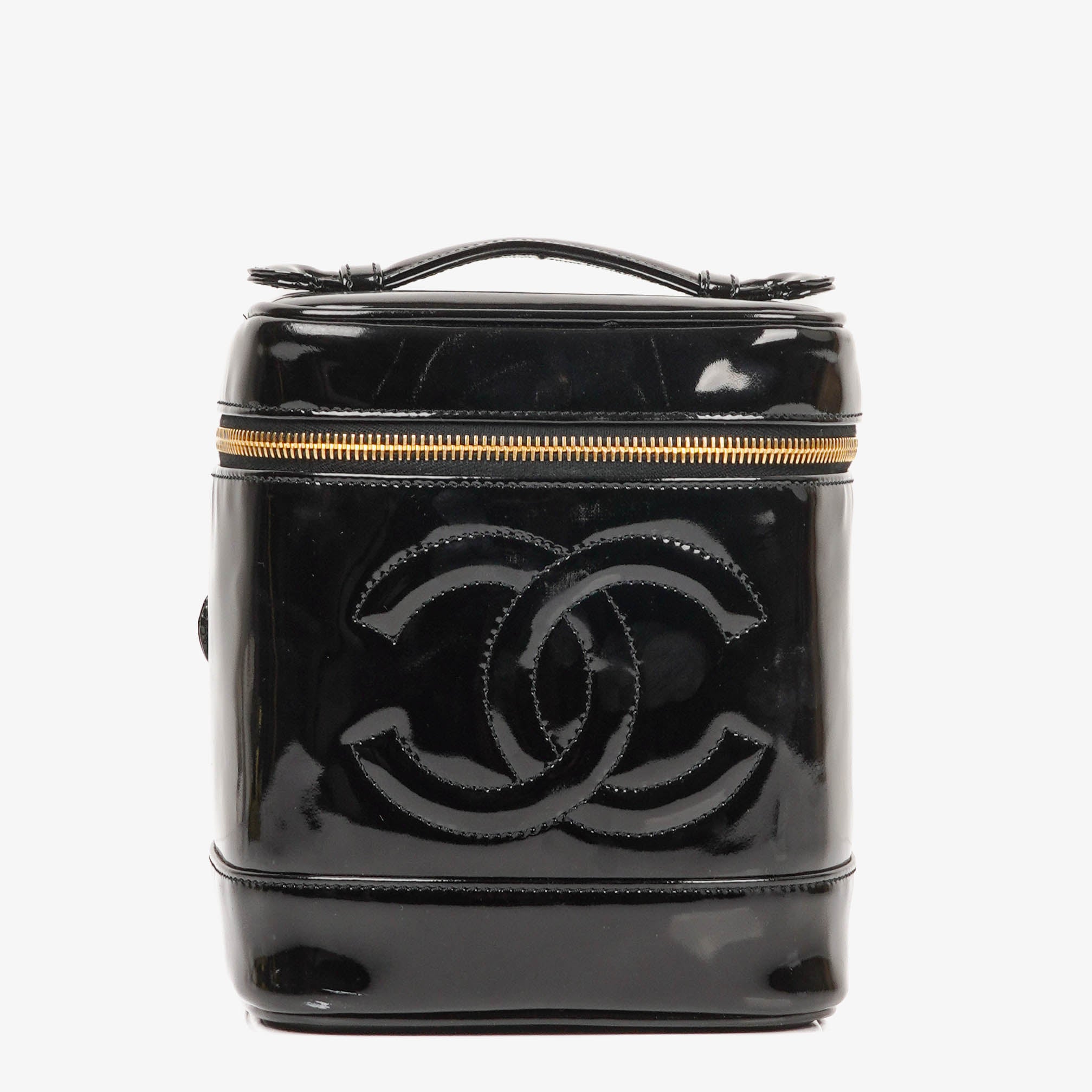 Chanel Black Patent Leather Vanity Case