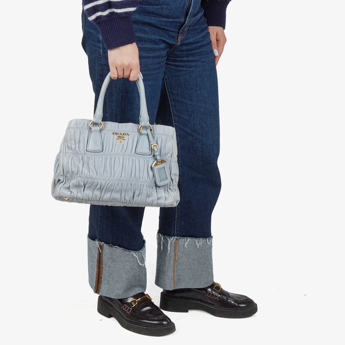 Prada Nappa Gaufre Pervinca Leather Bag