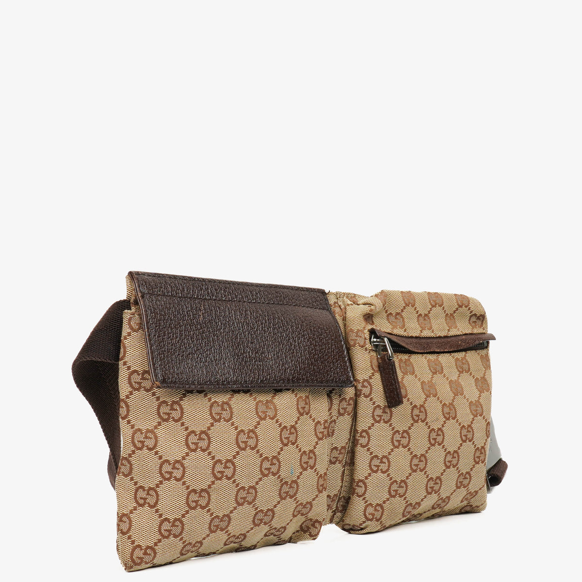 Gucci GG Beige/Brown Monogram Canvas Belt Bag