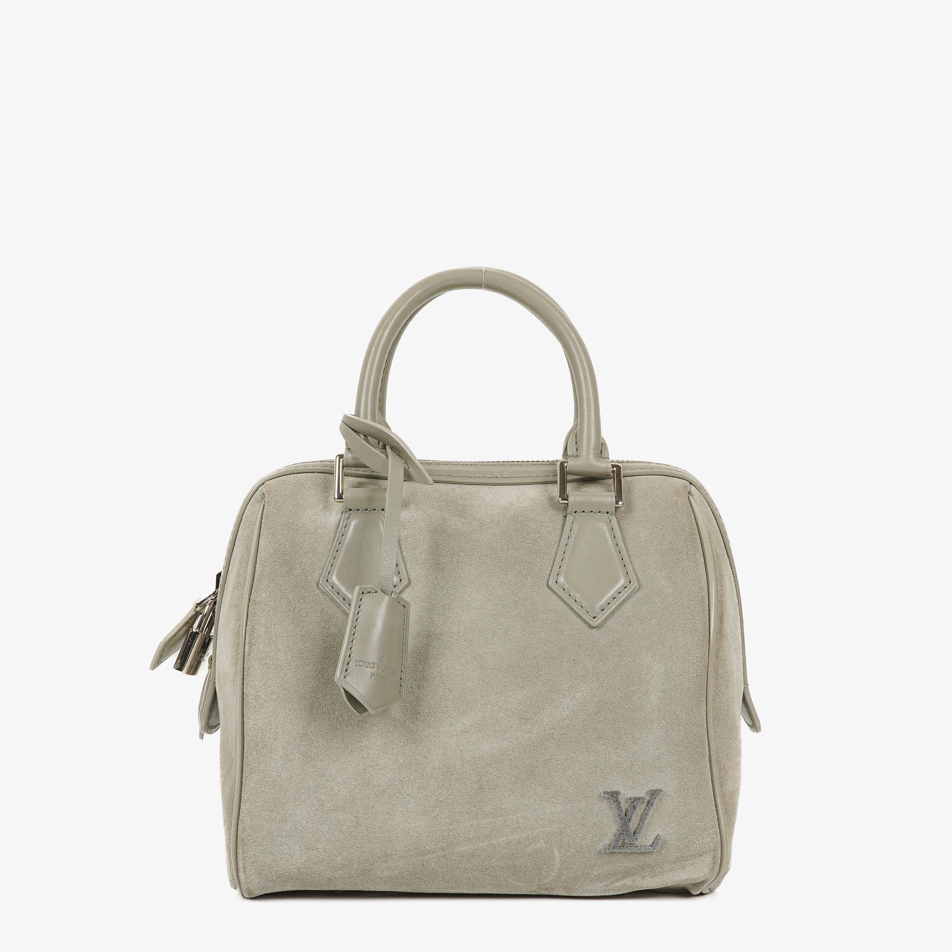 Louis Vuitton Speedy Cube PM Illusion Limited Edition Graue Wildleder Handtasche