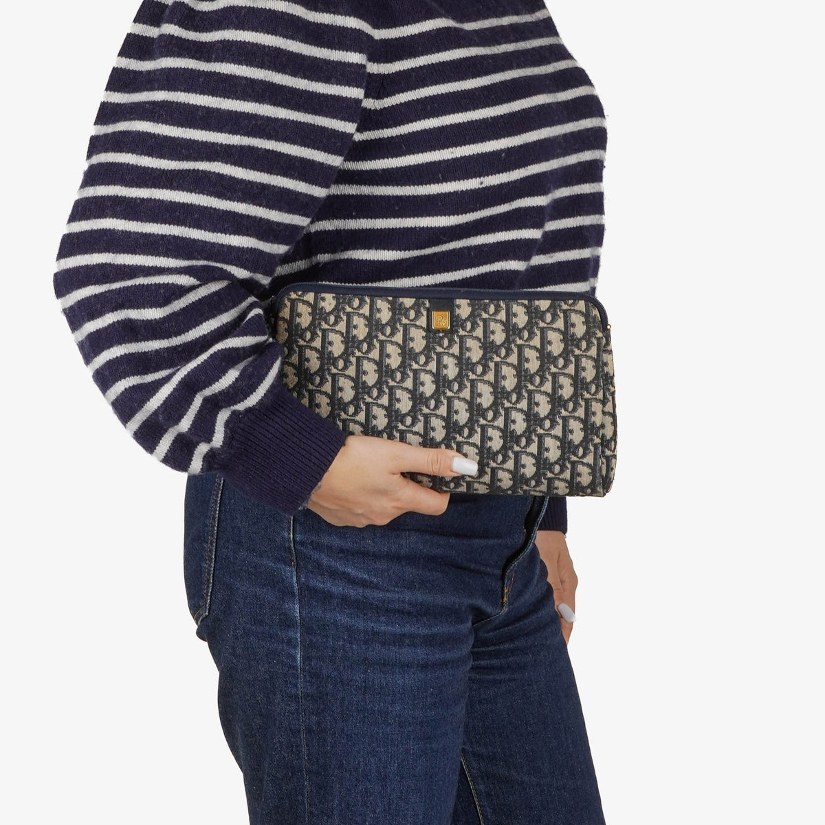 Dior Navy Trotter Monogram Clutch