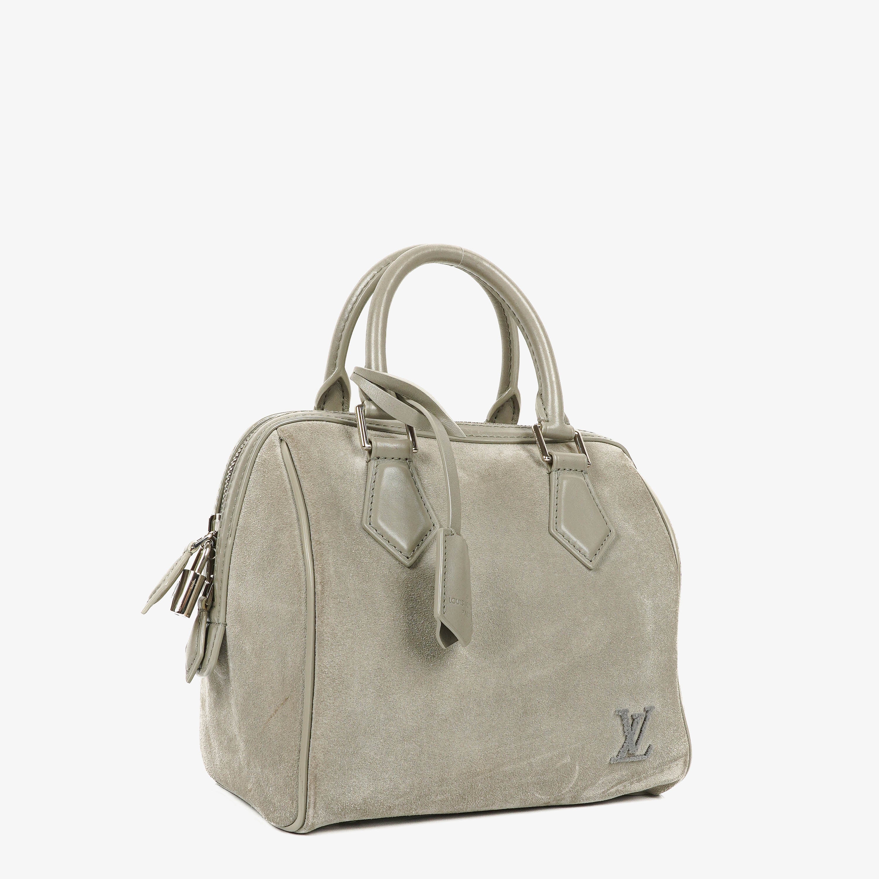 Louis Vuitton Speedy Cube PM Illusion Limited Edition Graue Wildleder Handtasche