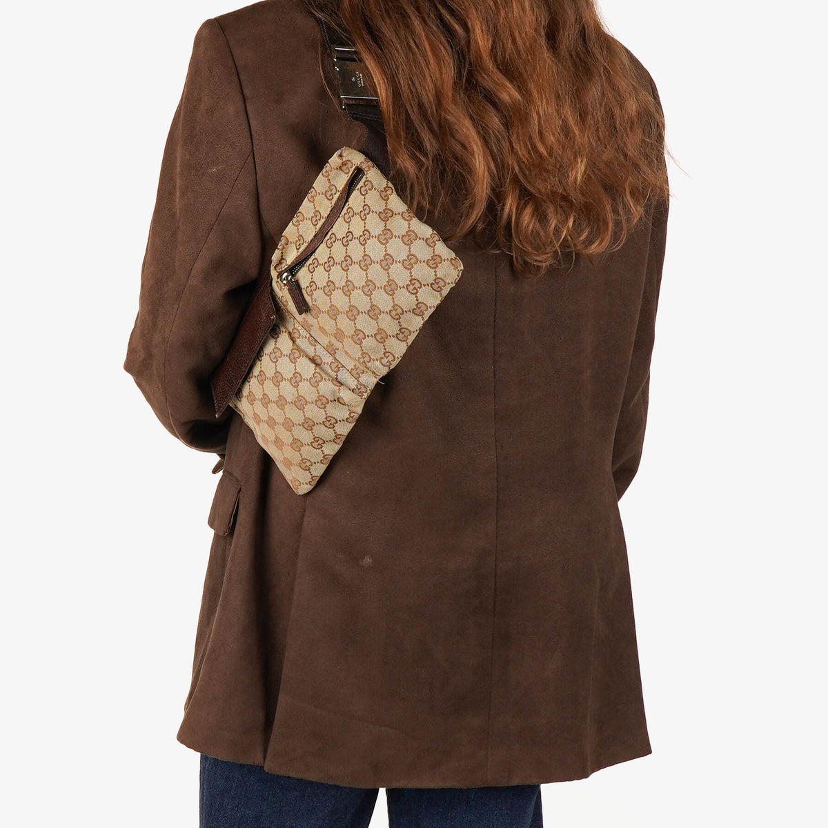 Gucci GG Beige/Brown Monogram Canvas Belt Bag