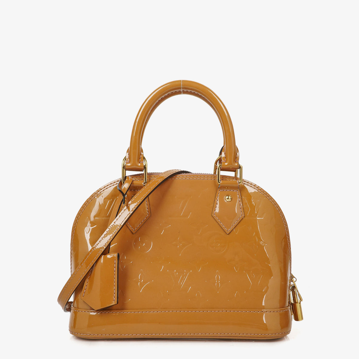 Louis Vuitton Alma BB Beige Monogram Vernis Leather Handbag