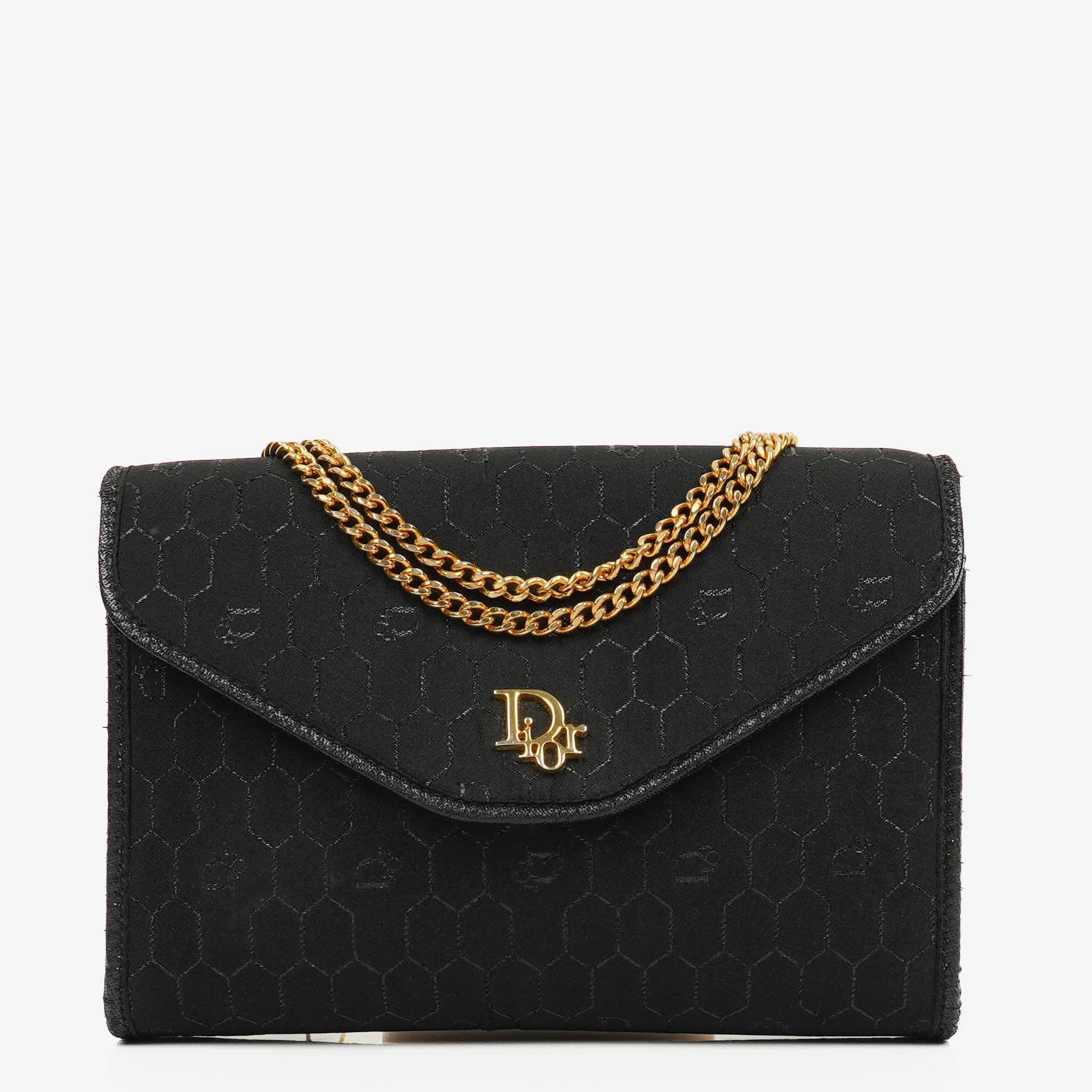 Christian Dior Black Honeycomb Chain Shouder Bag