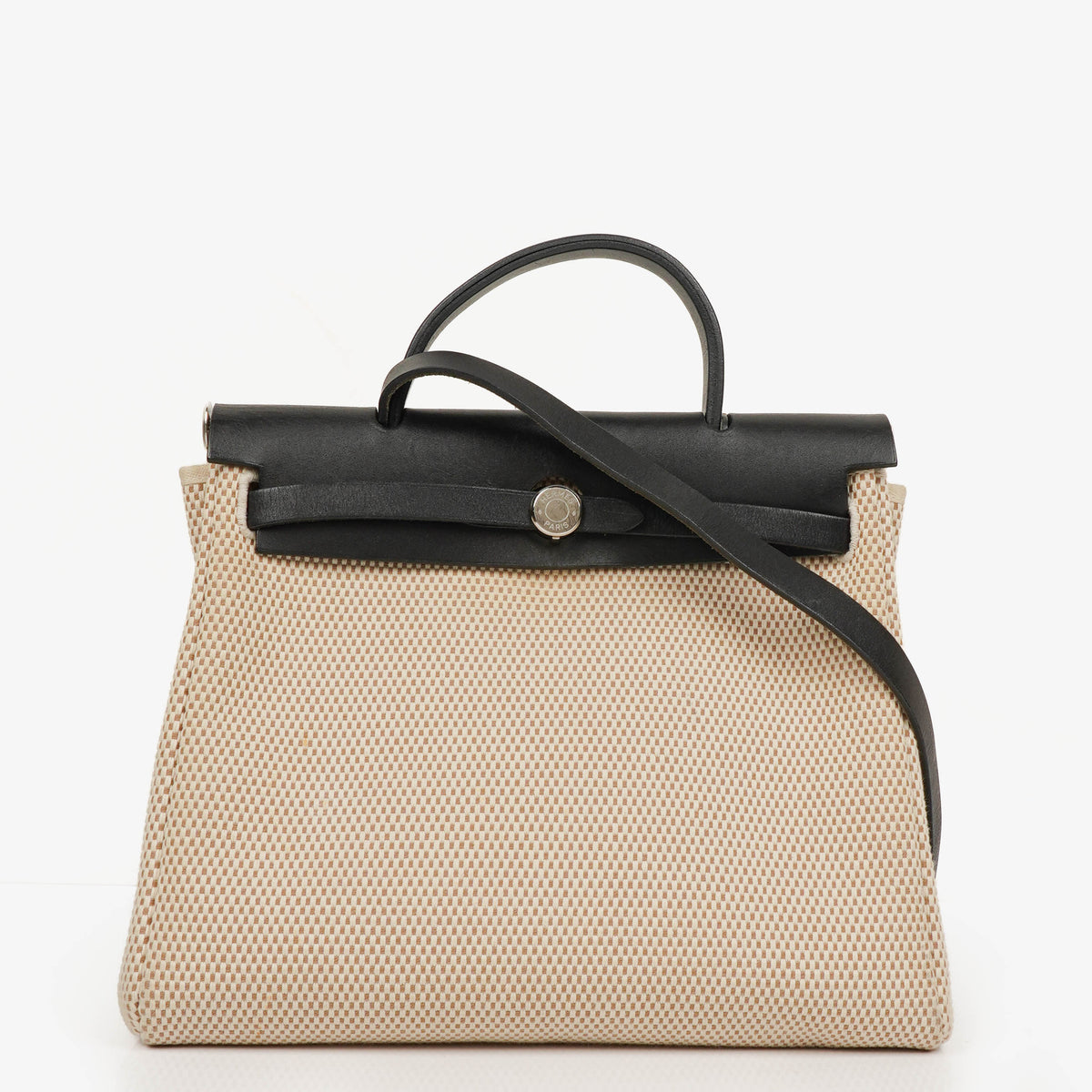 Hermes Herbag Natural/Black Vache Hunter Criss Viking 2 In 1 Bag