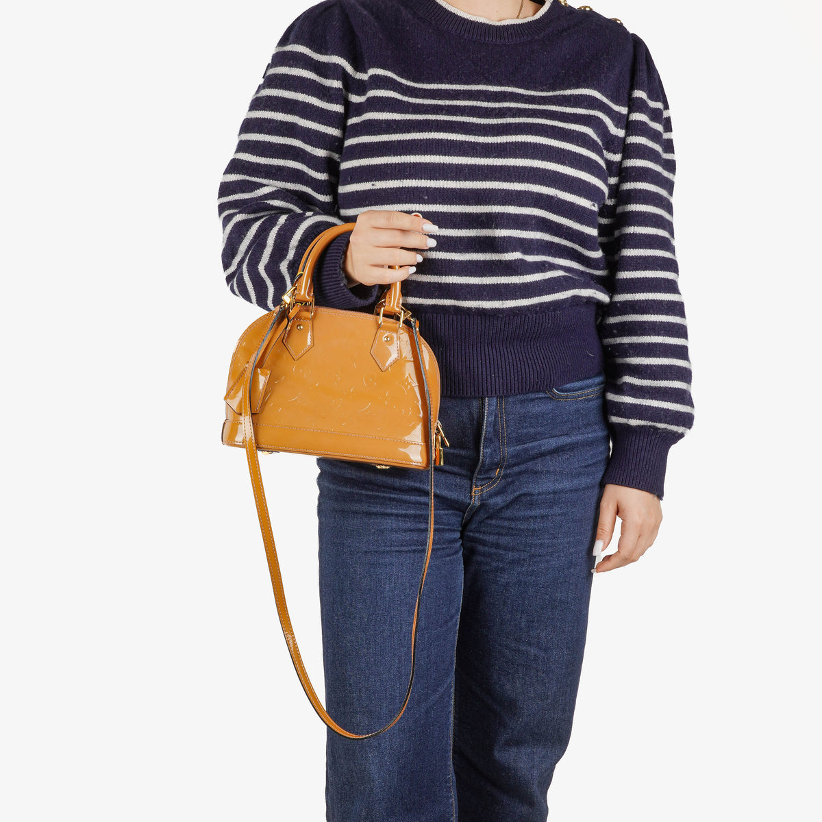Louis Vuitton Alma BB Beige Monogram Vernis Leather Handbag