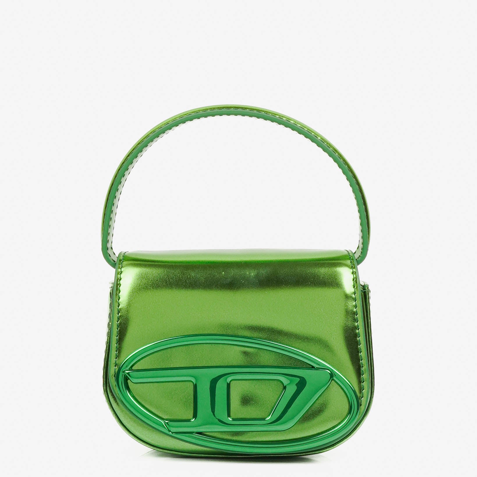 Diesel Green Metalic Mirrored Leather 1DR-XS-S Mini Bag