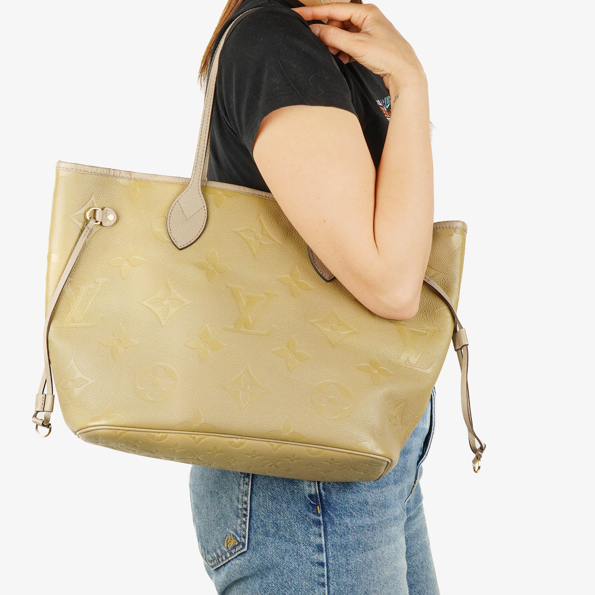 Louis Vuitton Neverfull MM Empreinte Leather Tote Bag