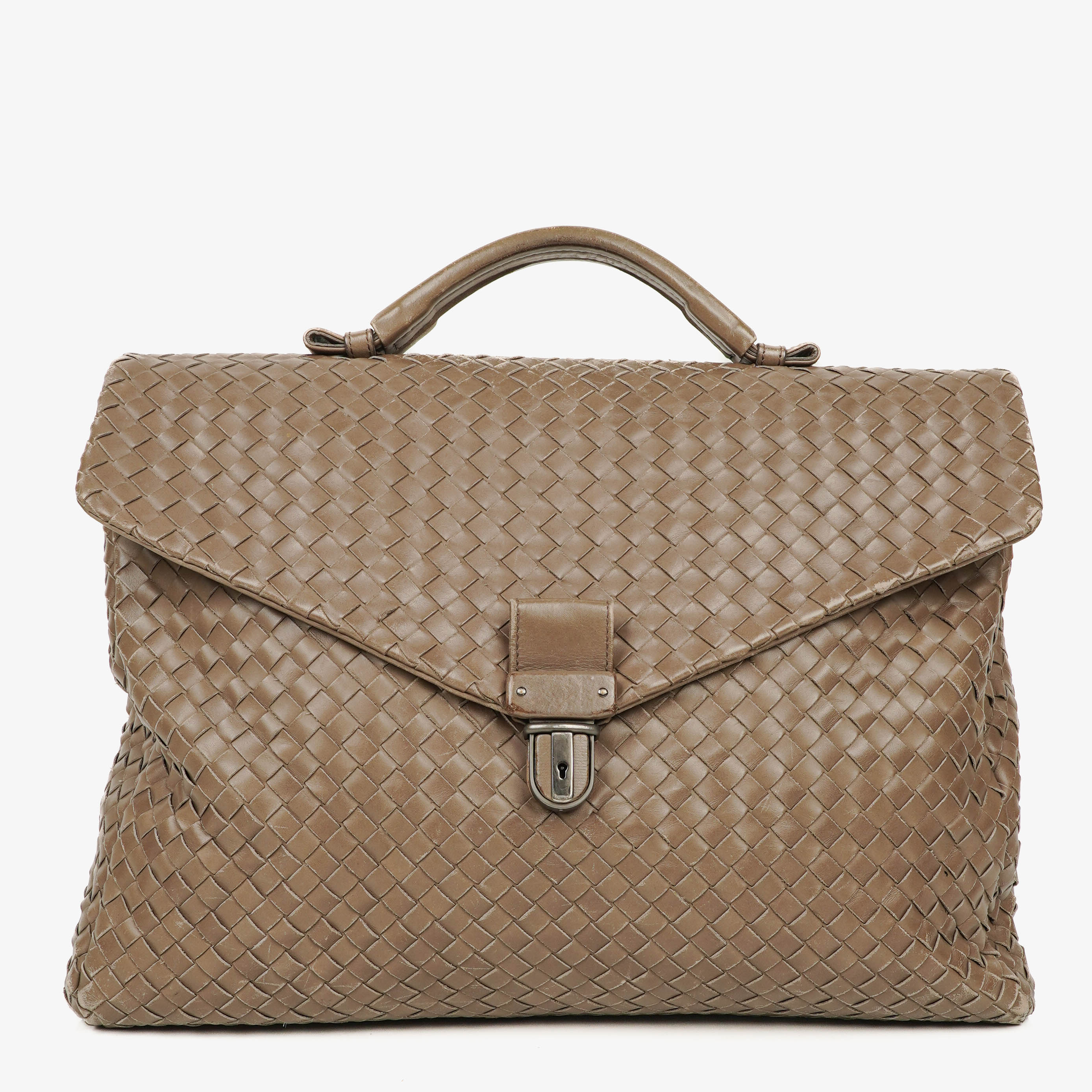 Bottega Veneta Intrecciato VN Brown Briefcase Ebano