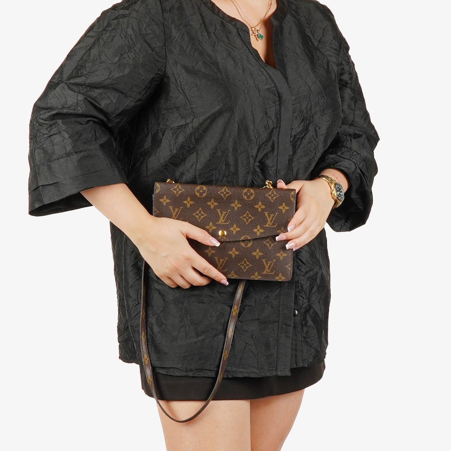 Louis Vuitton Monogram Pochette Double Rabat Shoulder Bag