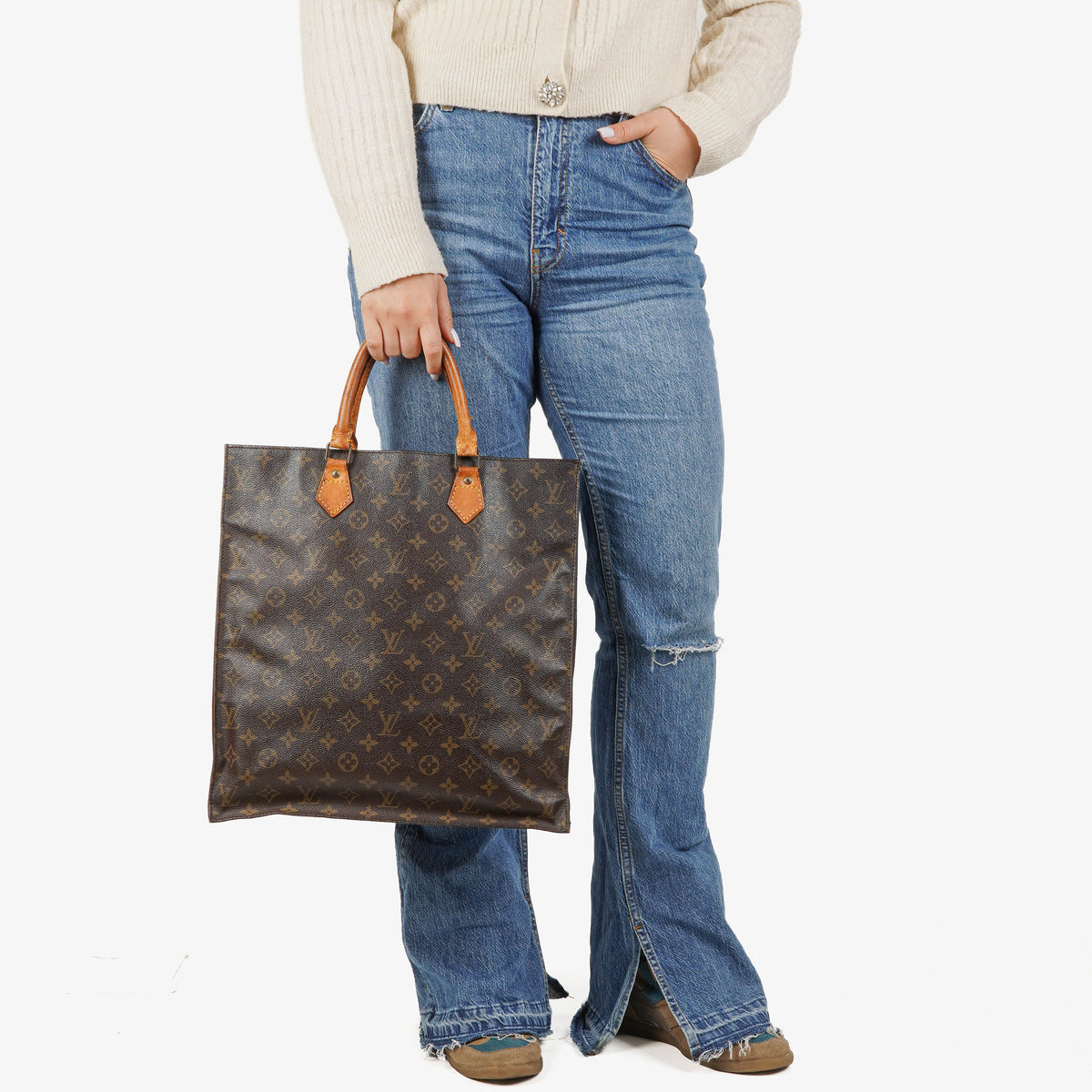 Louis Vuitton Sac Plat Monogram Canvas Bag