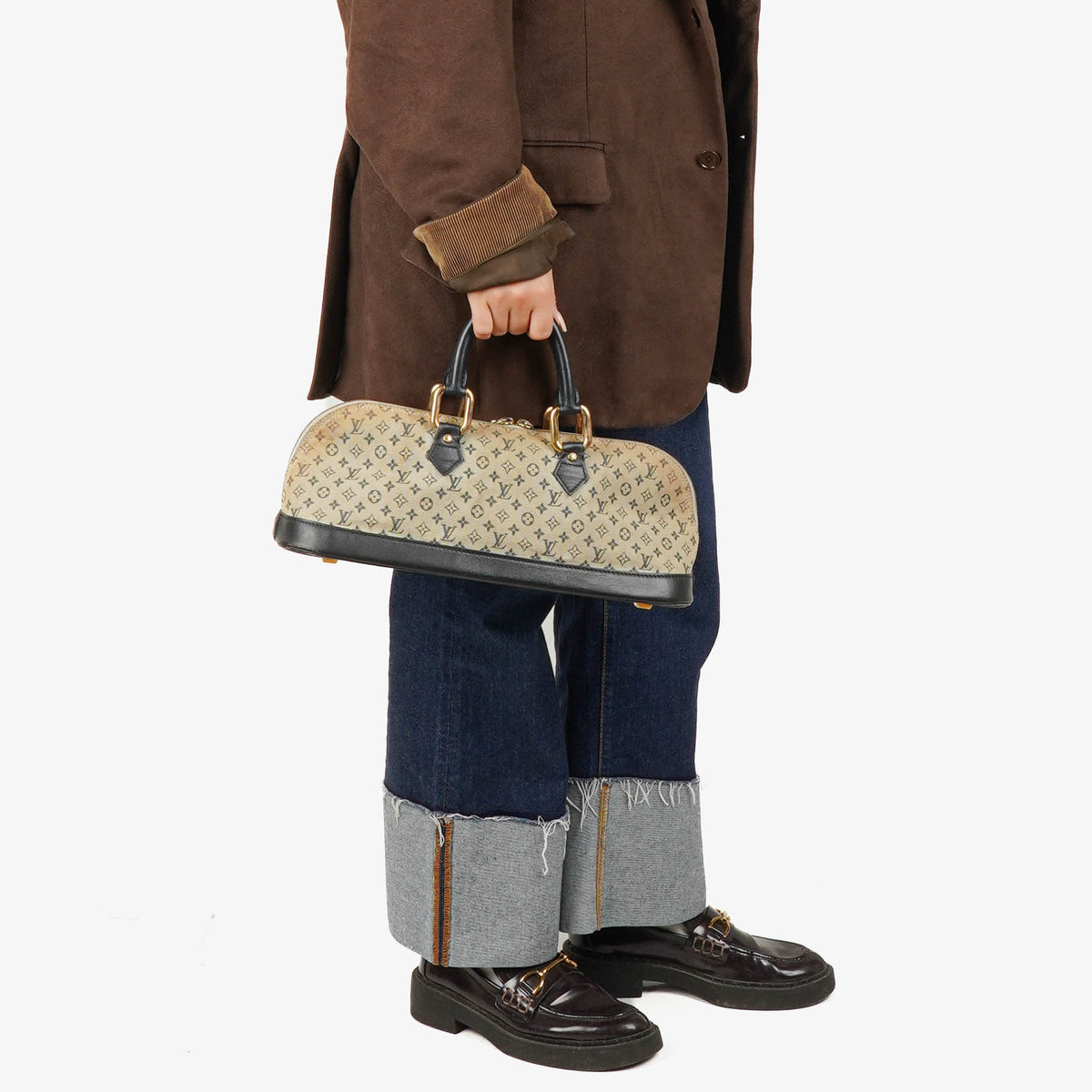 Louis Vuitton Blue Monogram Mini Lin Alma Long Handbag 